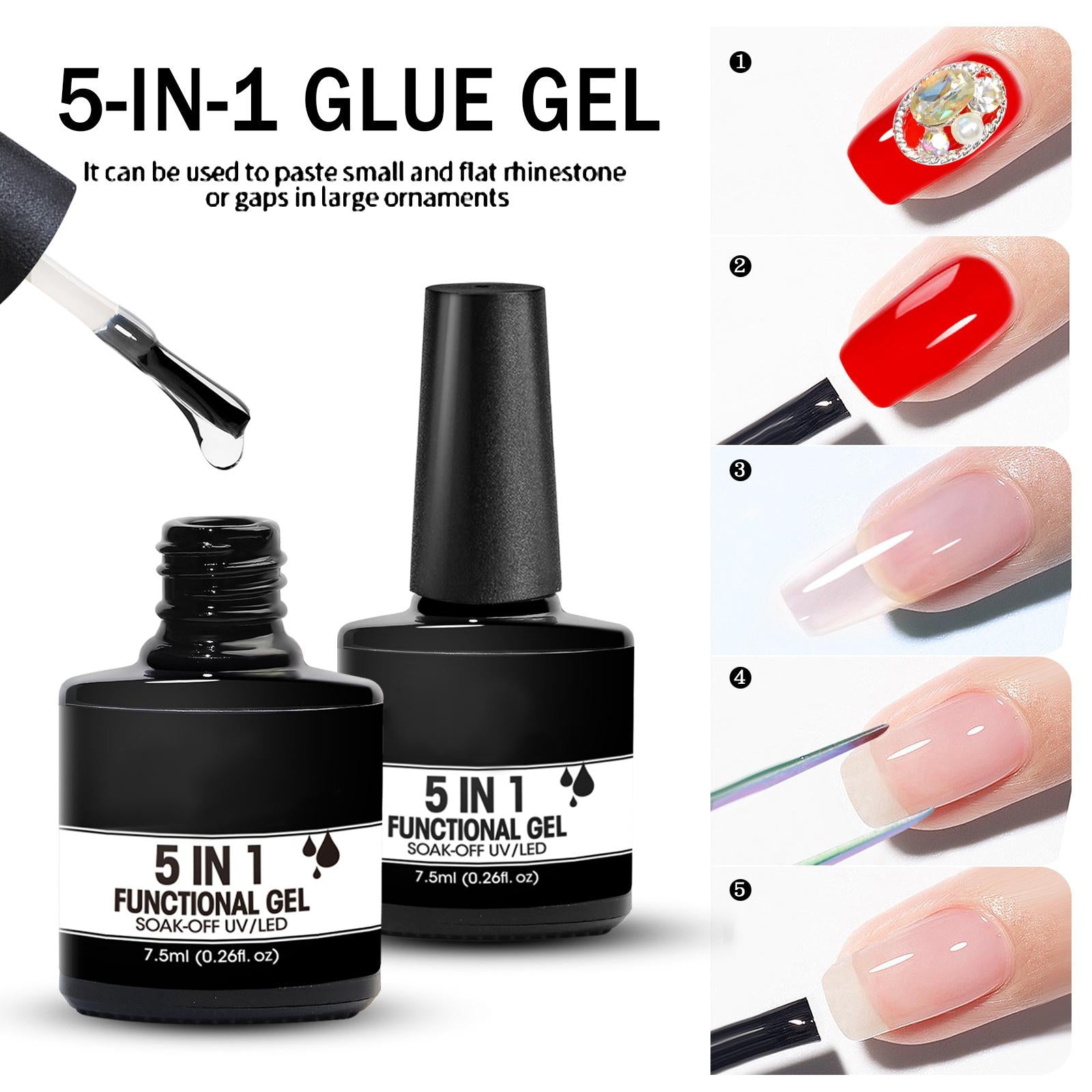 2x5 in 1 Nail Gel Broken Nails Repair Nail Decoration Nail Reinforcement