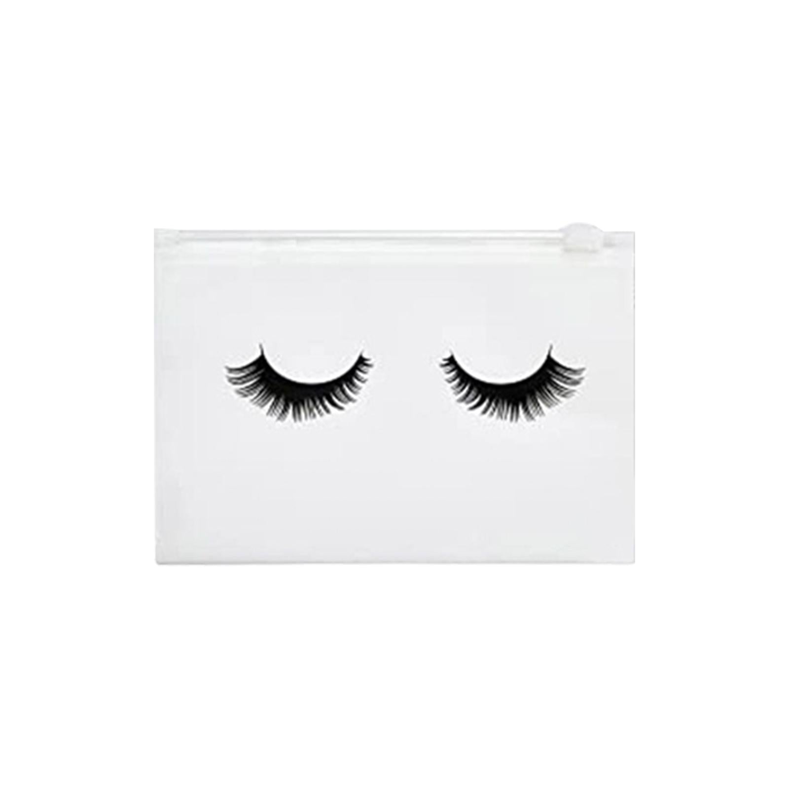 2x50 Count Lash Bags Eyelash Makeup Bags with Zipper Adorable 15x10cm White