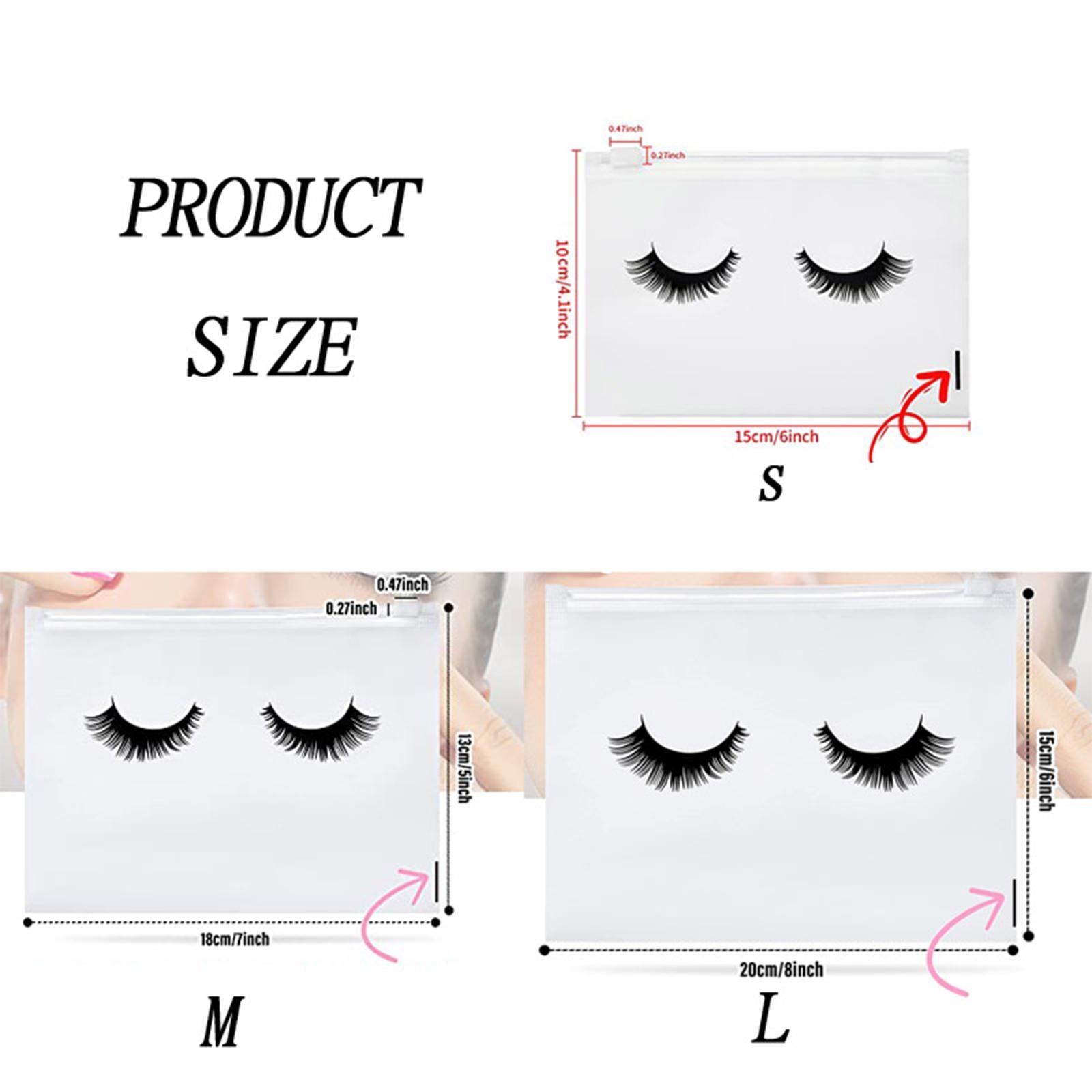 3x50 Count Lash Bags Eyelash Makeup Bags with Zipper Adorable 15x10cm Black