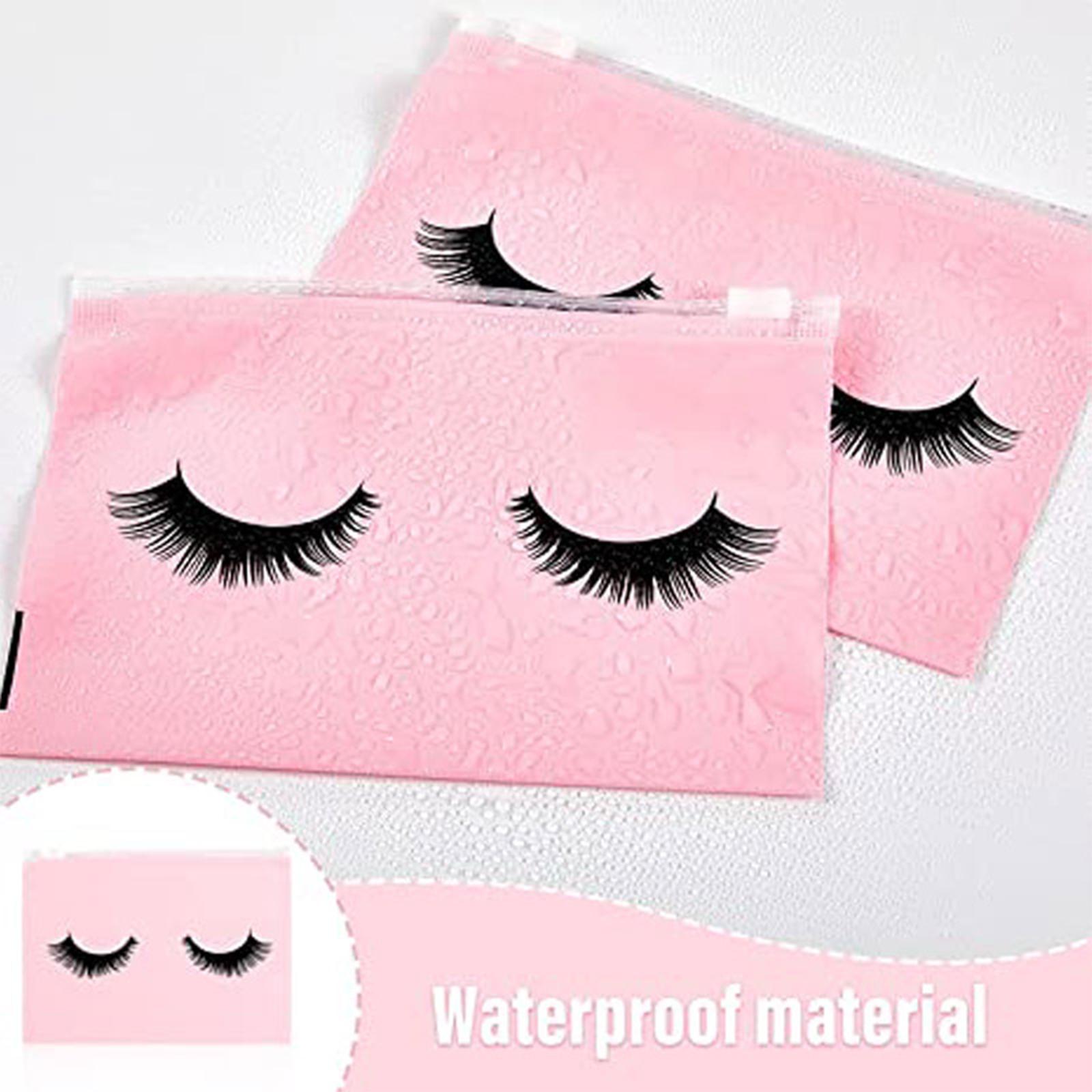 3x50 Count Lash Bags Eyelash Makeup Bags with Zipper Adorable 15x10cm Black