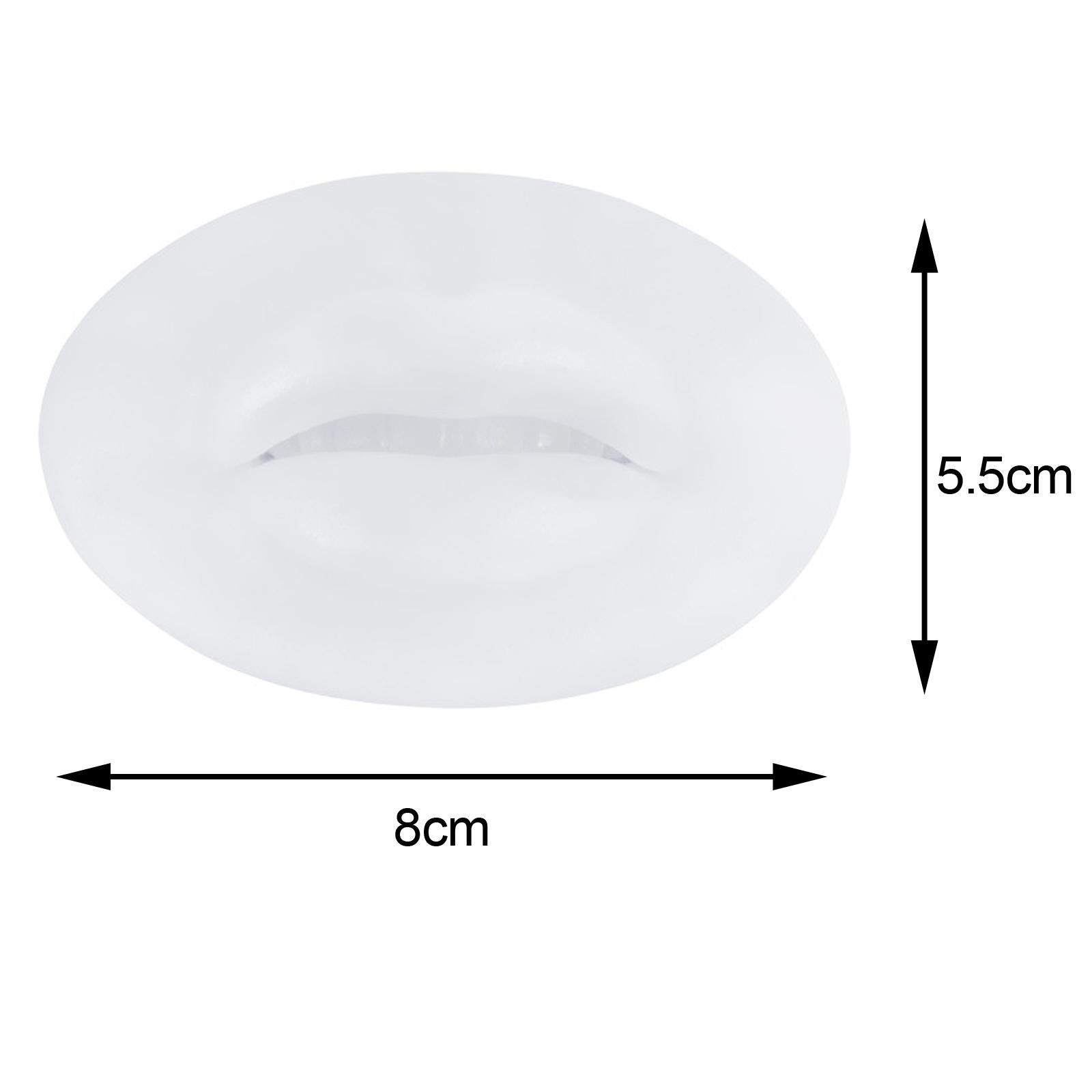 2xSilicone Lips Practice Skin with Teeth for Tattoo Artists Practice Supplies White