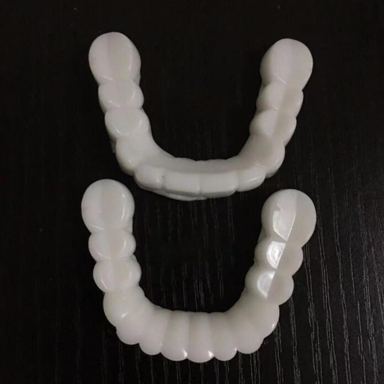 3xResin Teeth Veneers Comfortable Dentures Tooth Cover Removable Reusable Lower Cover