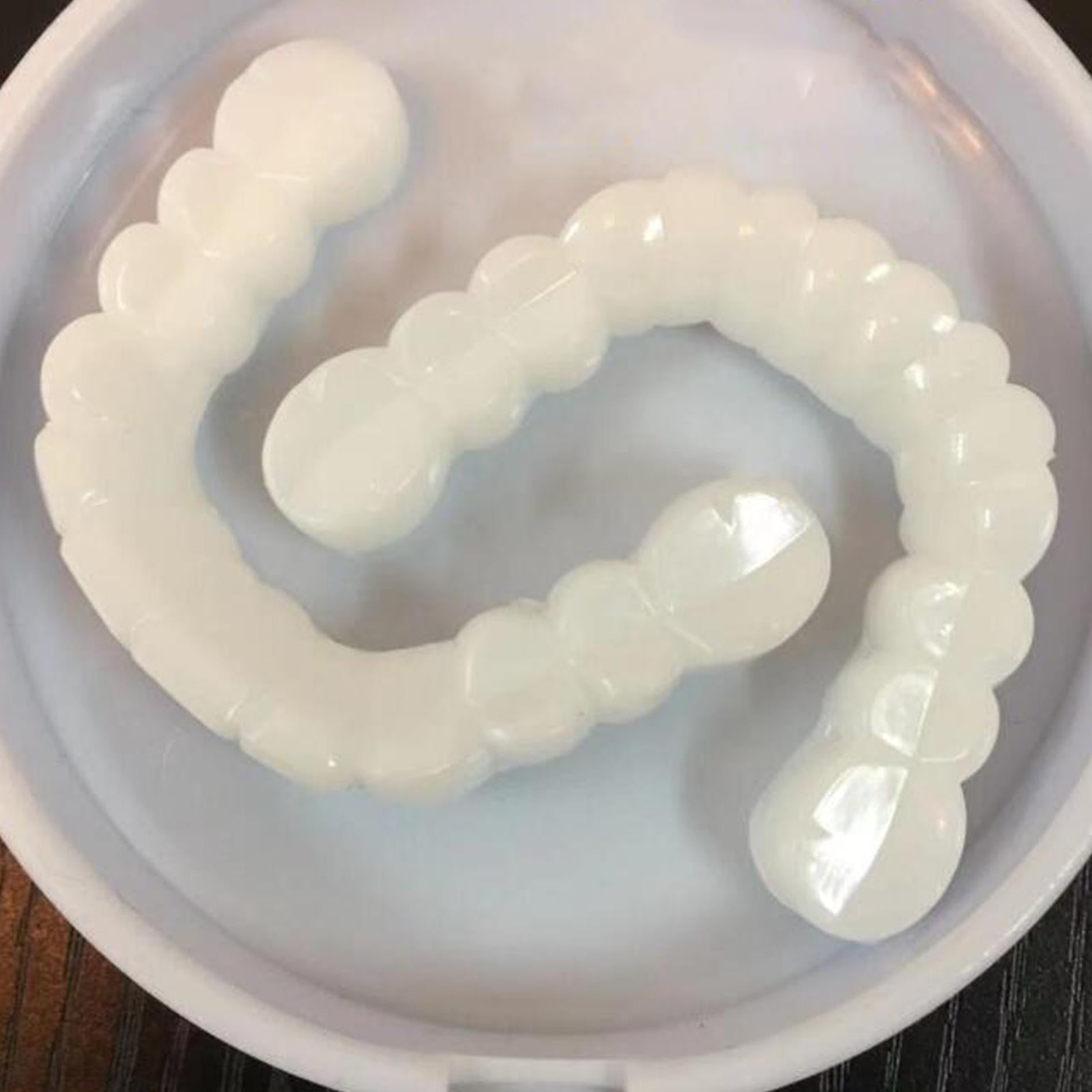 2xResin Teeth Veneers Comfortable Dentures Tooth Cover Removable Reusable Lower Cover