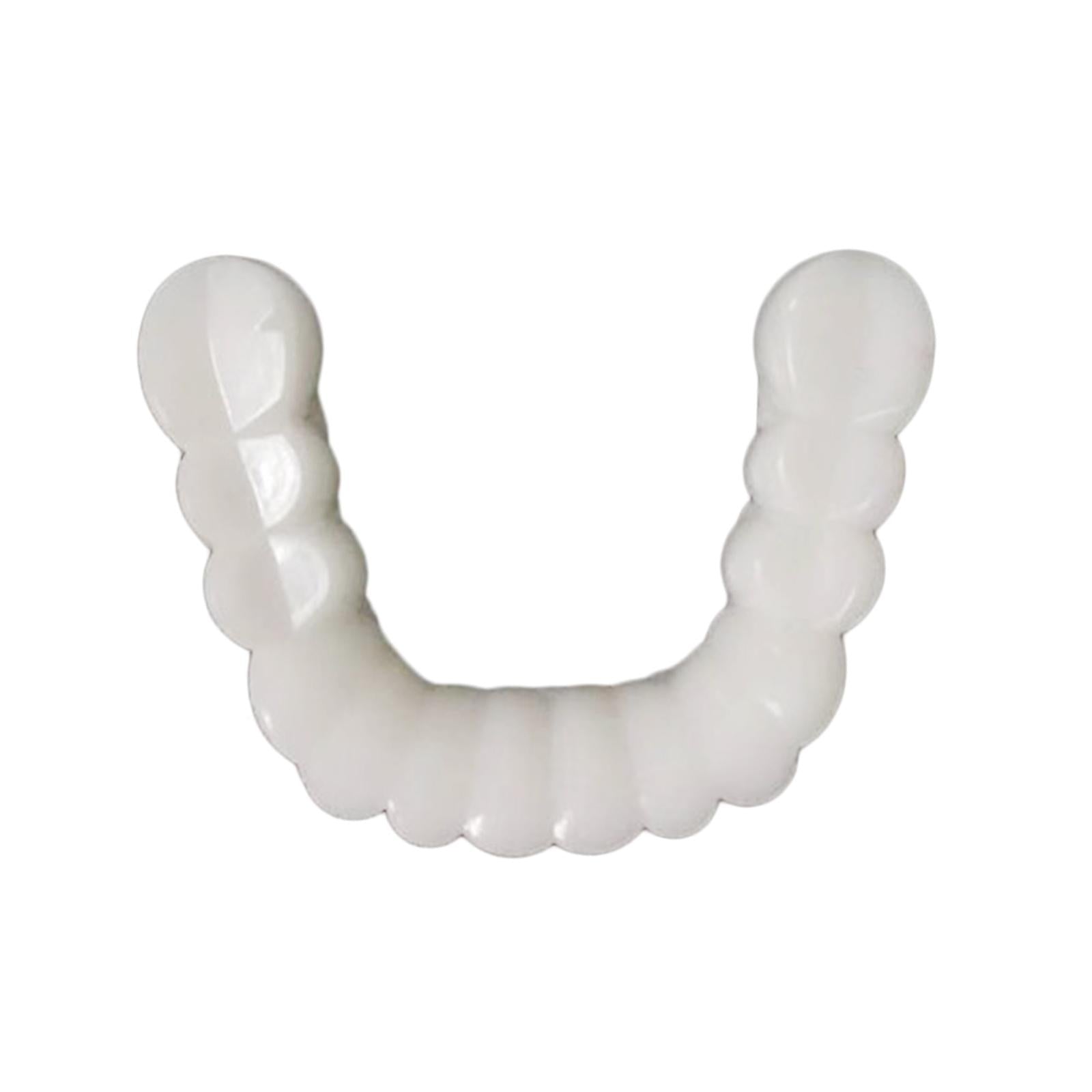 2xResin Teeth Veneers Comfortable Dentures Tooth Cover Removable Reusable Lower Cover