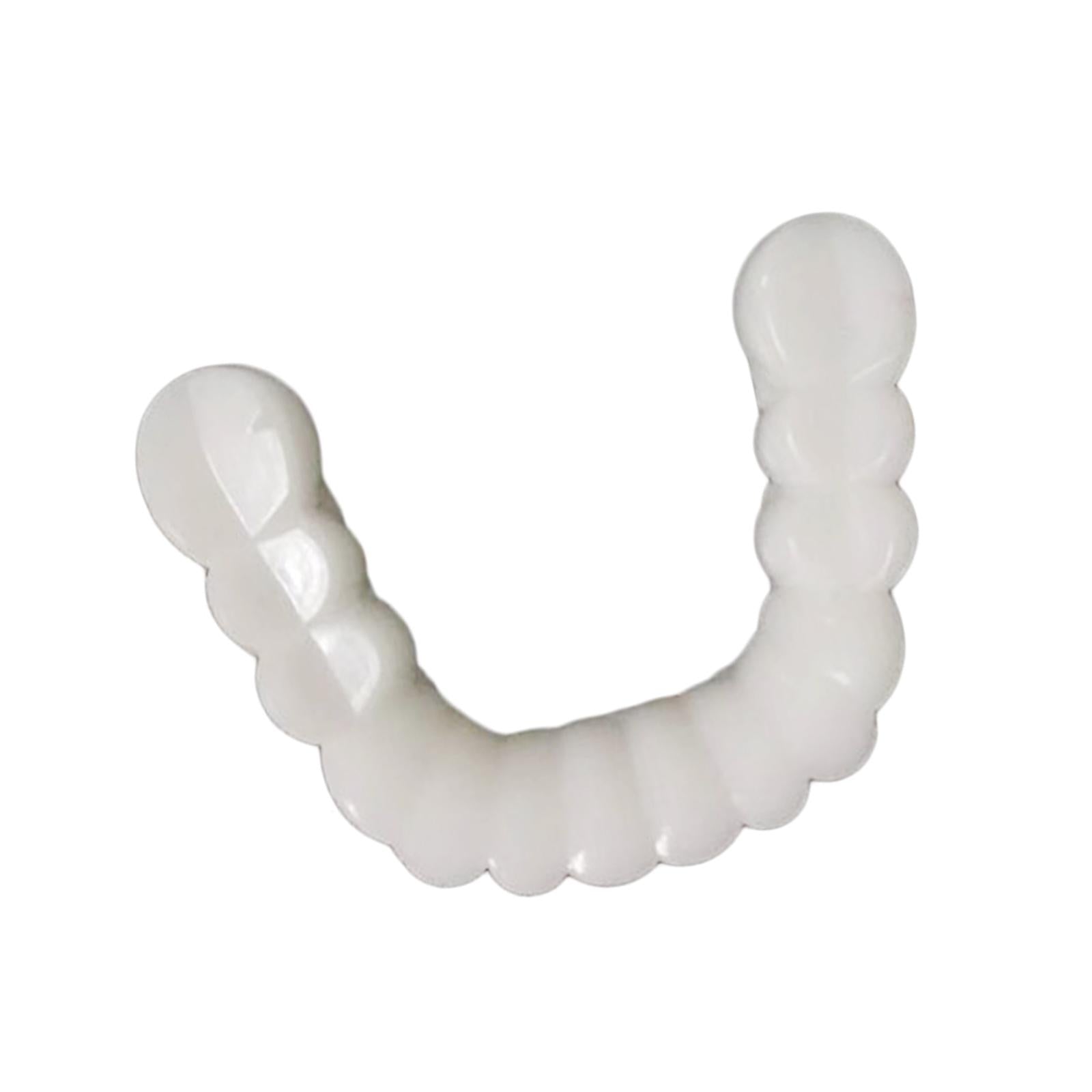 2xResin Teeth Veneers Comfortable Dentures Tooth Cover Removable Reusable Lower Cover