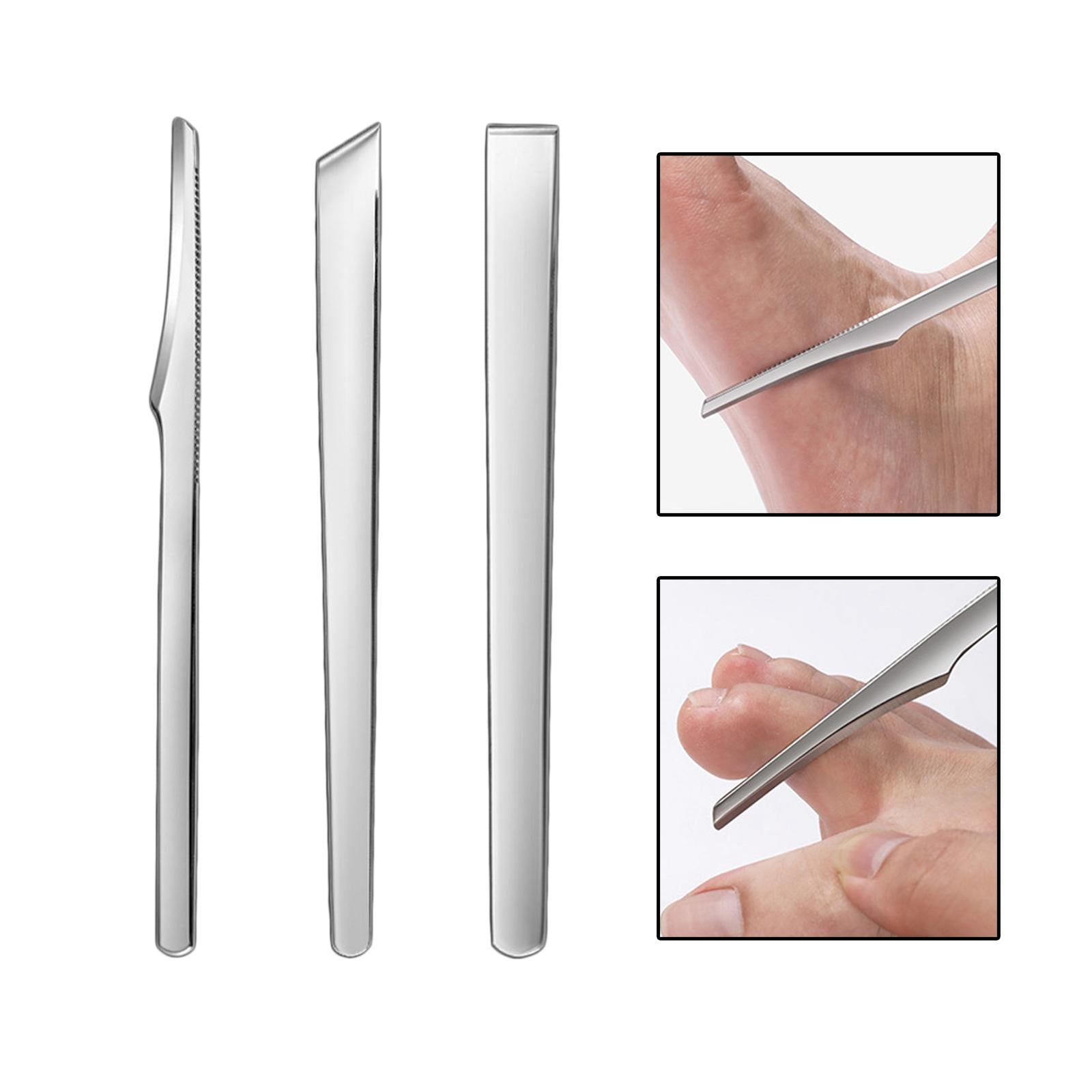 3xPedicure Knife Dead Skin Corn Foot Callus Remover Foot Scrubber foot Pedicure Silver 3Pcs