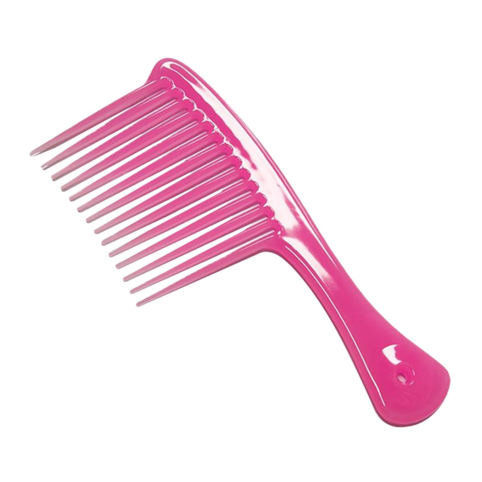 2xComb Hair Styling Tool Large Handle Styling Comb for Home Travel Salon Pink