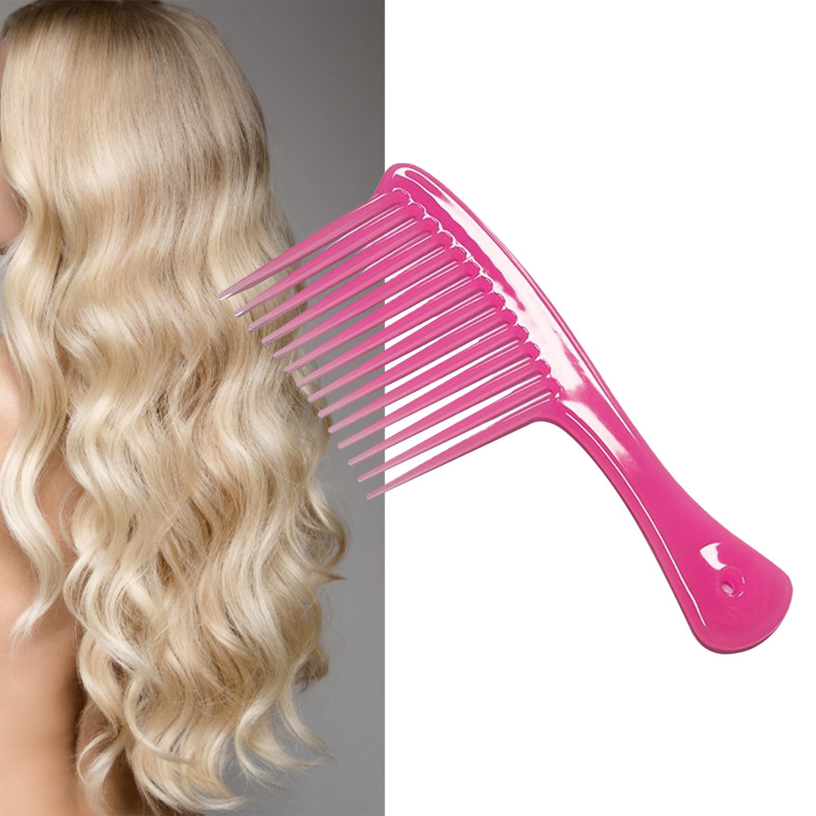 4xComb Hair Styling Tool Large Handle Styling Comb for Home Travel Salon Pink