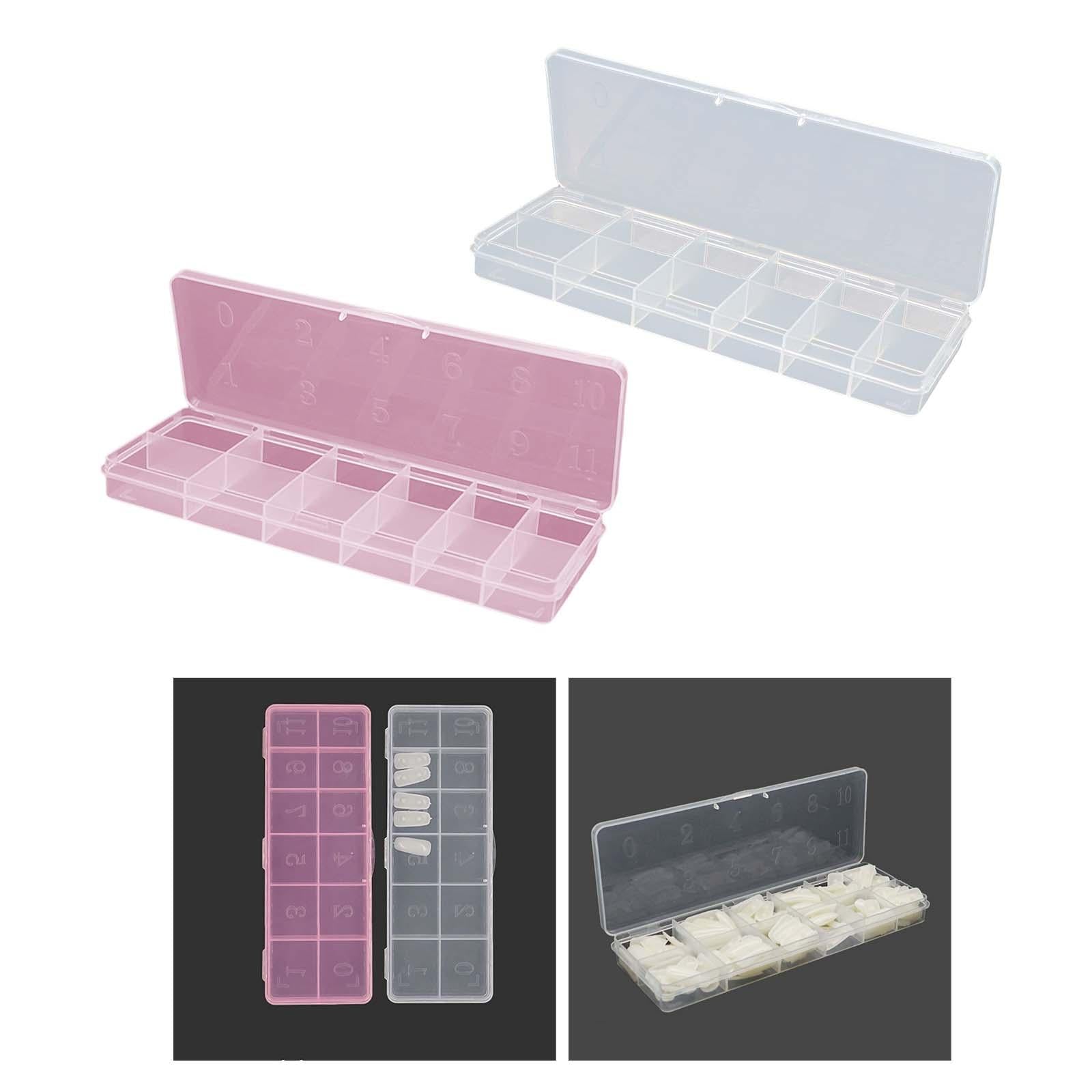 4x12 Slots Nail Tips Organizer Box Empty for False Nail Tips Art Crafts Beads Transparent