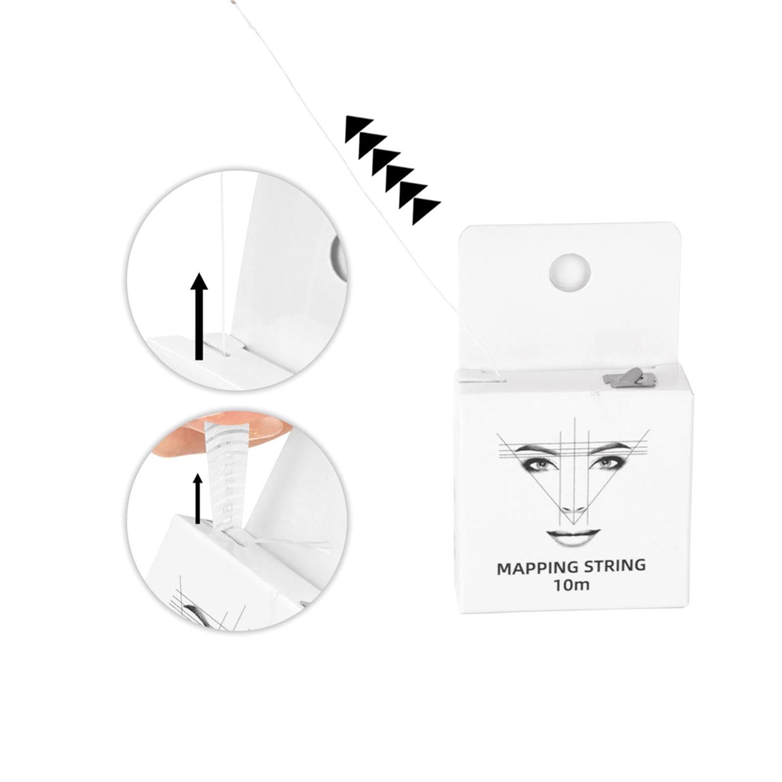 3xWhite Eyebrow Mapping String Eyebrow and Lips Auxiliary Line Brow Extensions