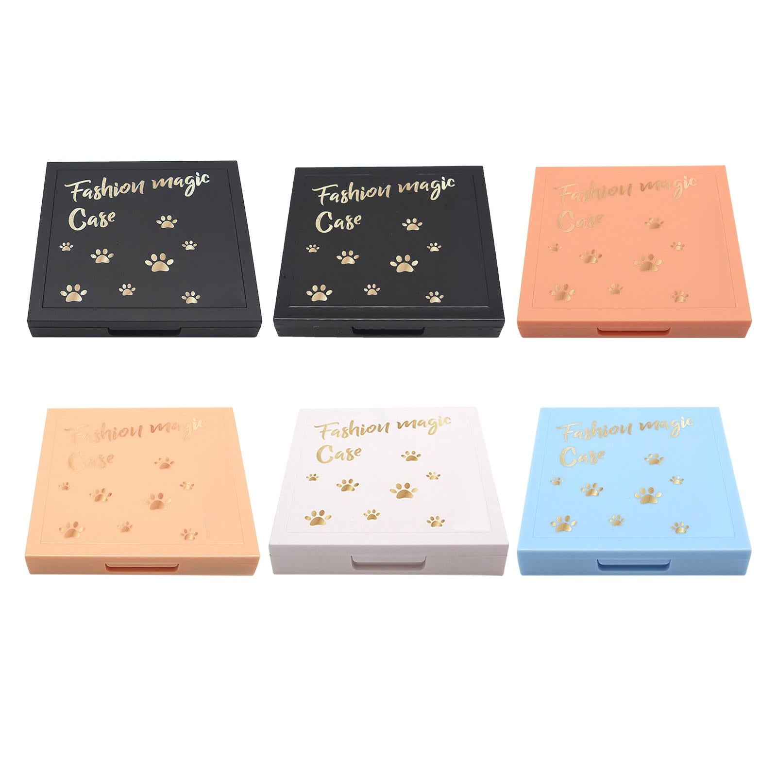 4xEmpty Magnetic Eyeshadow Palette Large with Mirror for Lipstick Eyeshadow Matte black