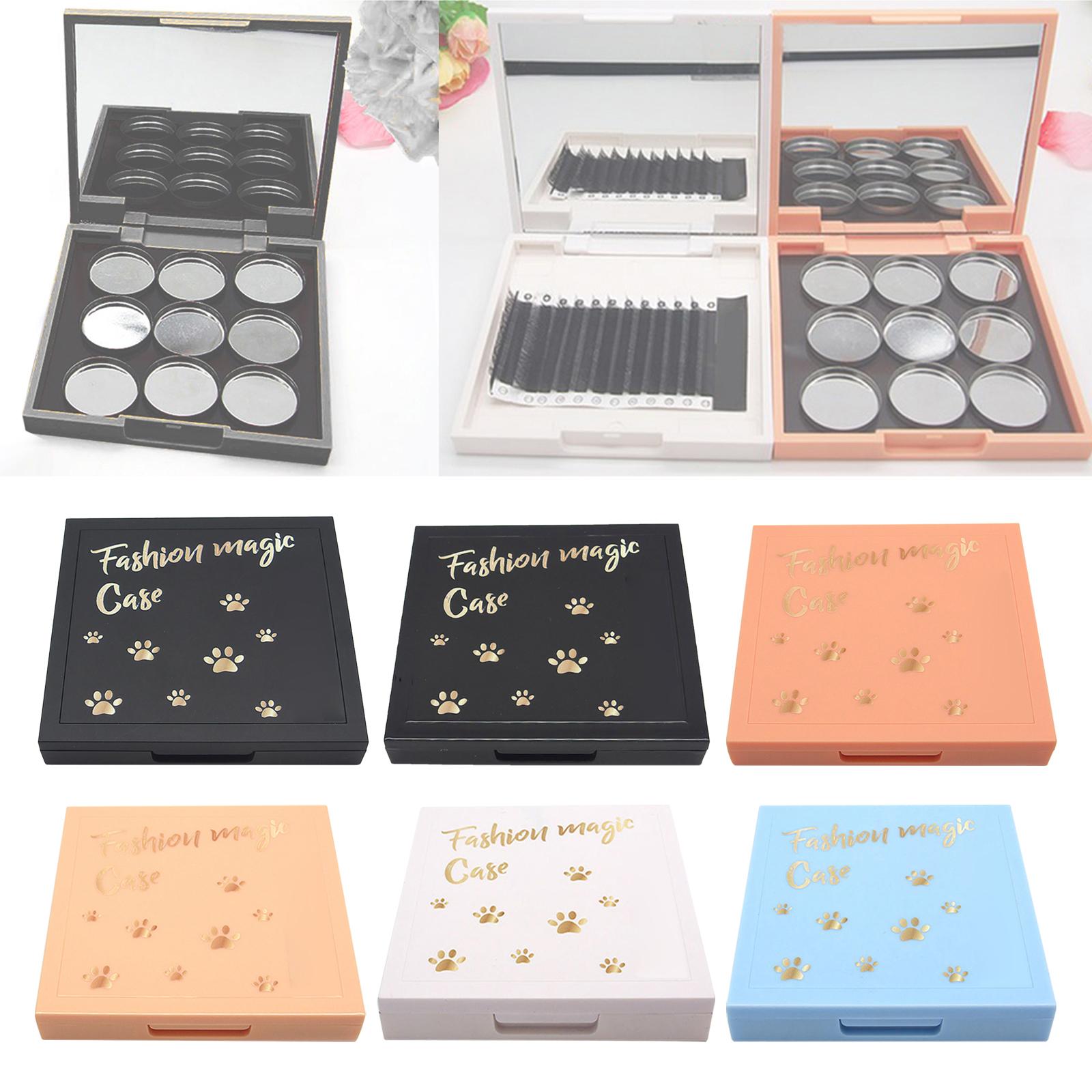 4xEmpty Magnetic Eyeshadow Palette Large with Mirror for Lipstick Eyeshadow Matte black