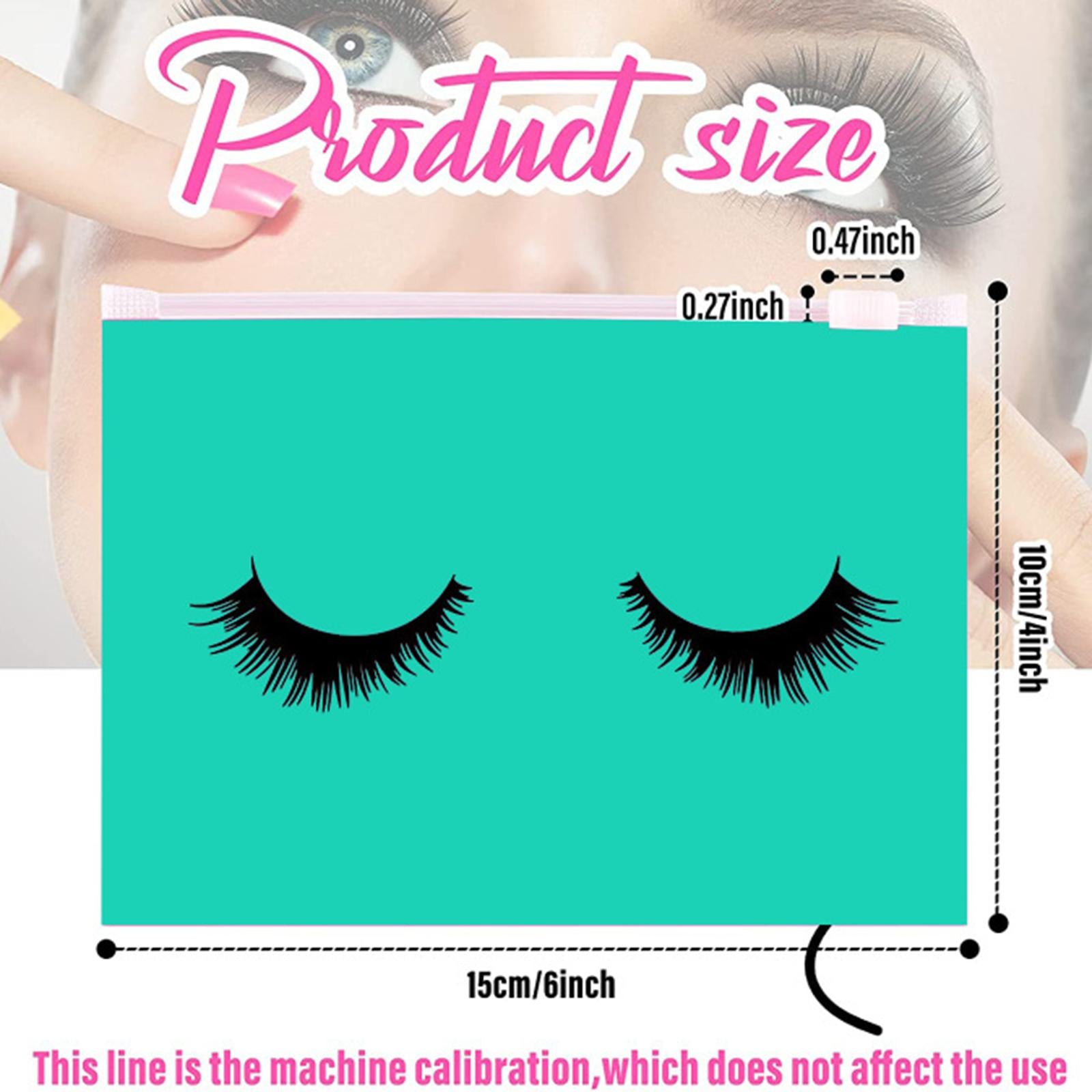 3xMultipurpose 50Pcs Eyelash Bags Eyelash Makeup Bags with Zipper Lightweight S blue