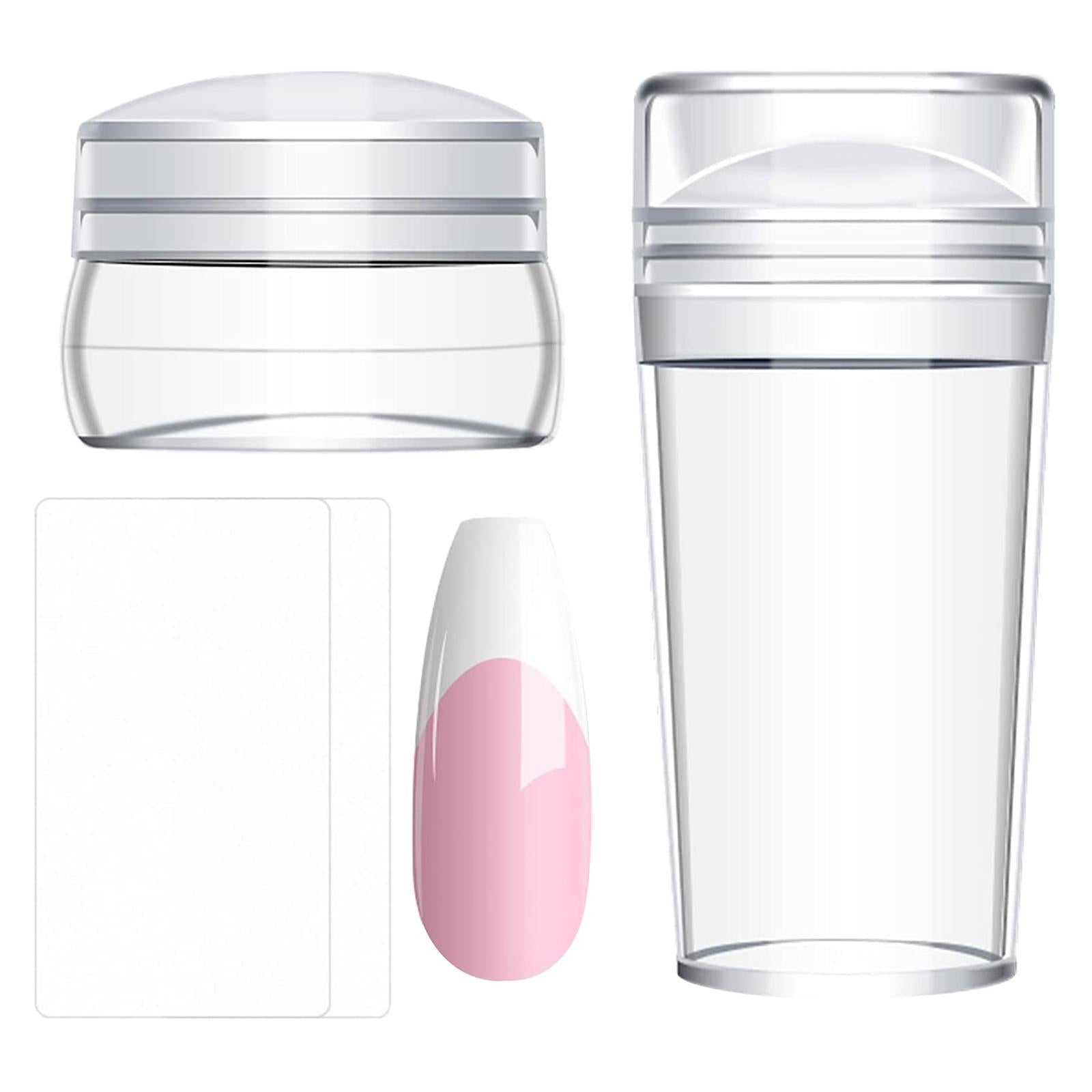 4x4 Pieces French Nail Stamper Clear Silicone Stamping Professional Detachable