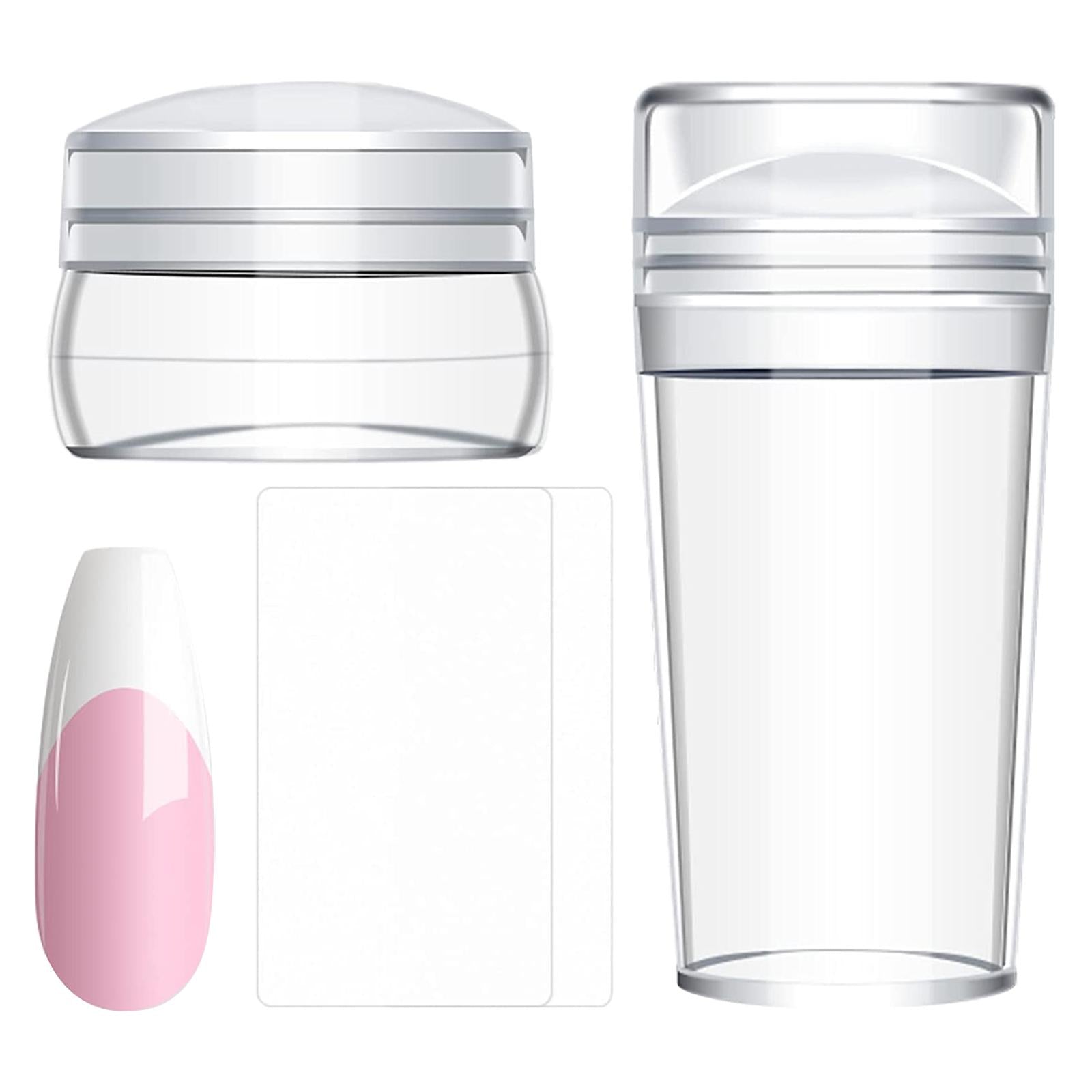 4x4 Pieces French Nail Stamper Clear Silicone Stamping Professional Detachable