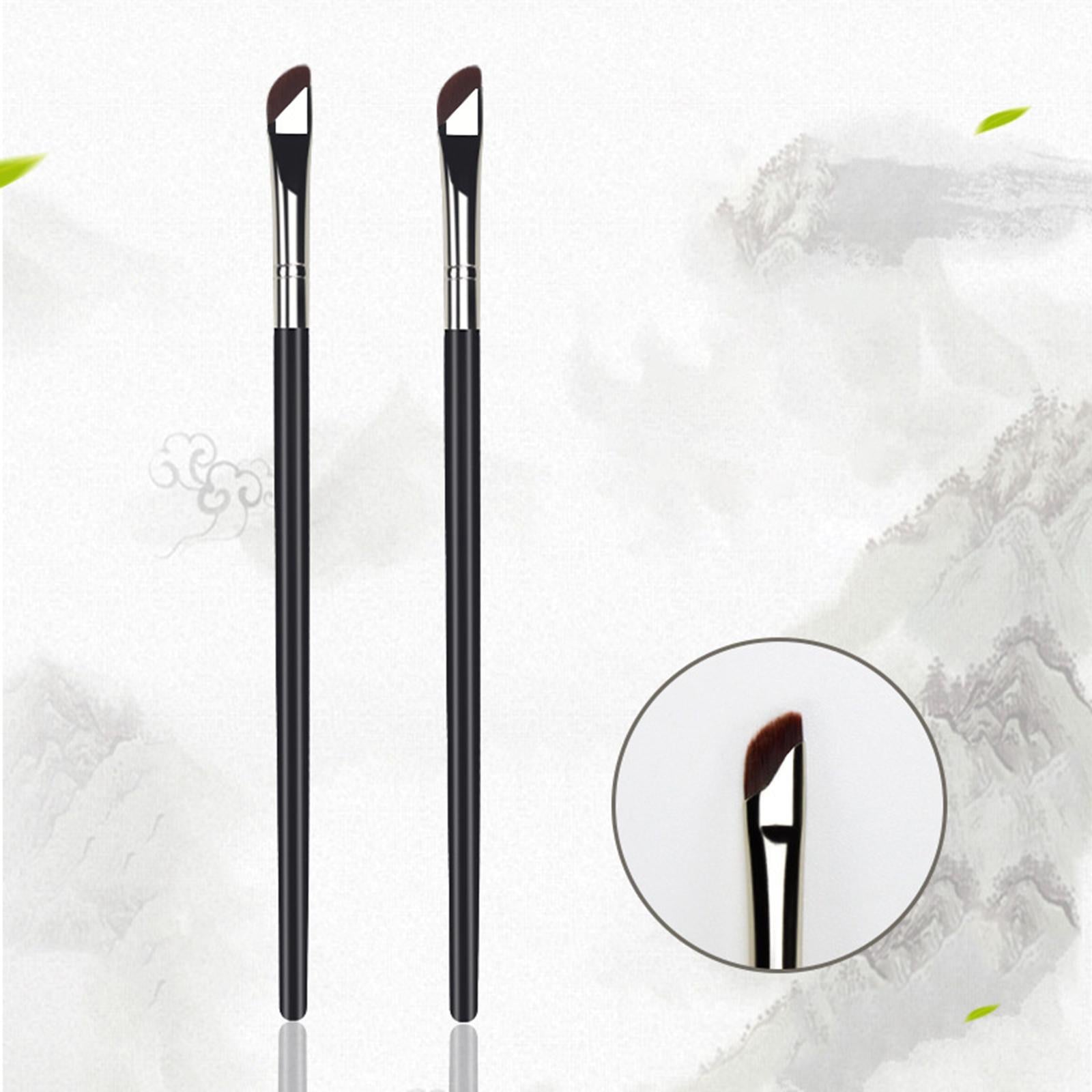 2xFine Angled Eyeliner Brush Eyebrow Brush for Makeup Artist Professional Style A