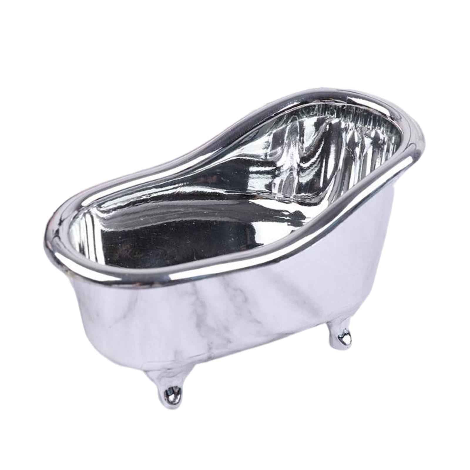 Bathtub Soap Dish Holder Vintage for Shower Bathroom Accessories Tabletop Argent