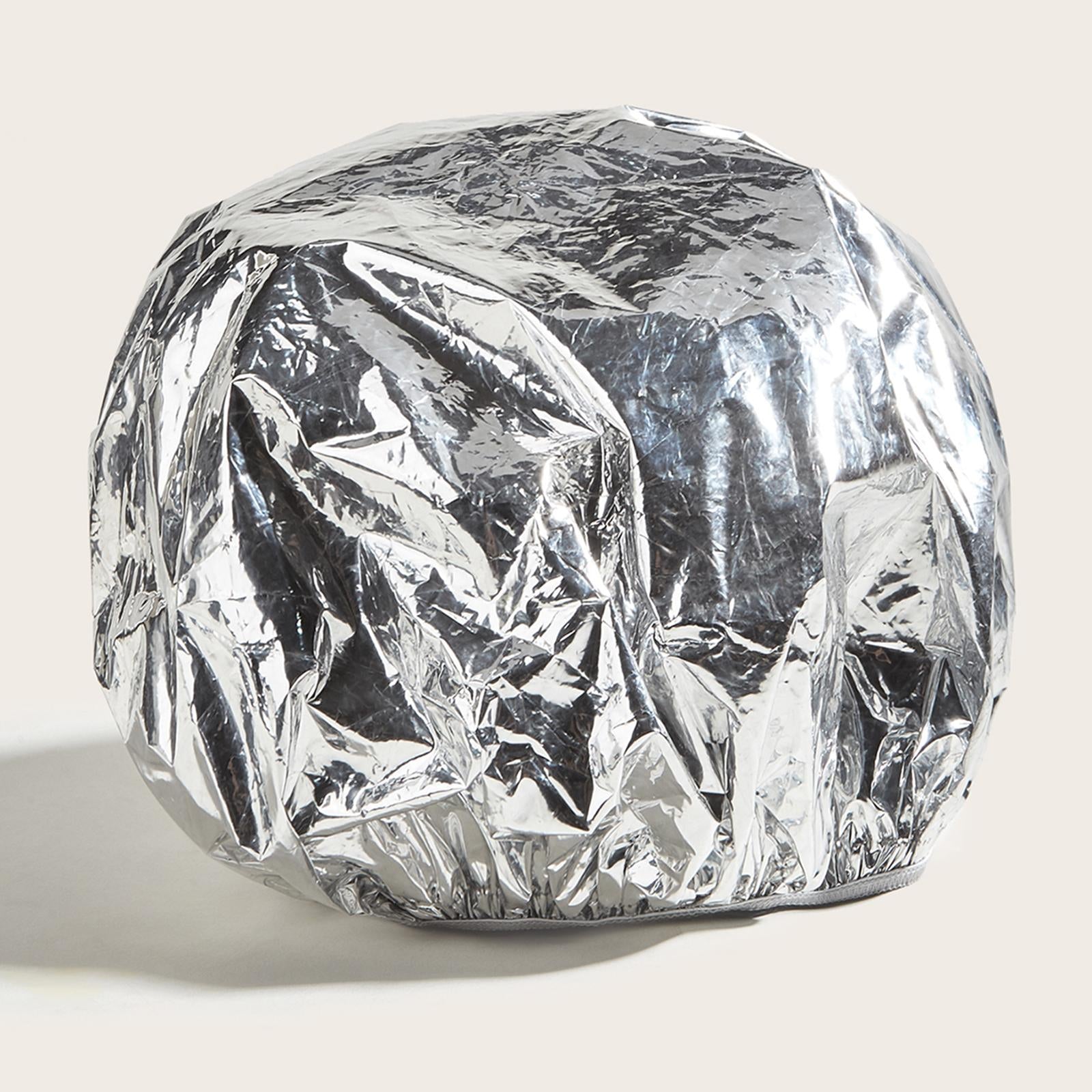 4xShower Cap Heat Insulation Hat Tin Foil Cover Women Hair Salon Hairdressing Argent