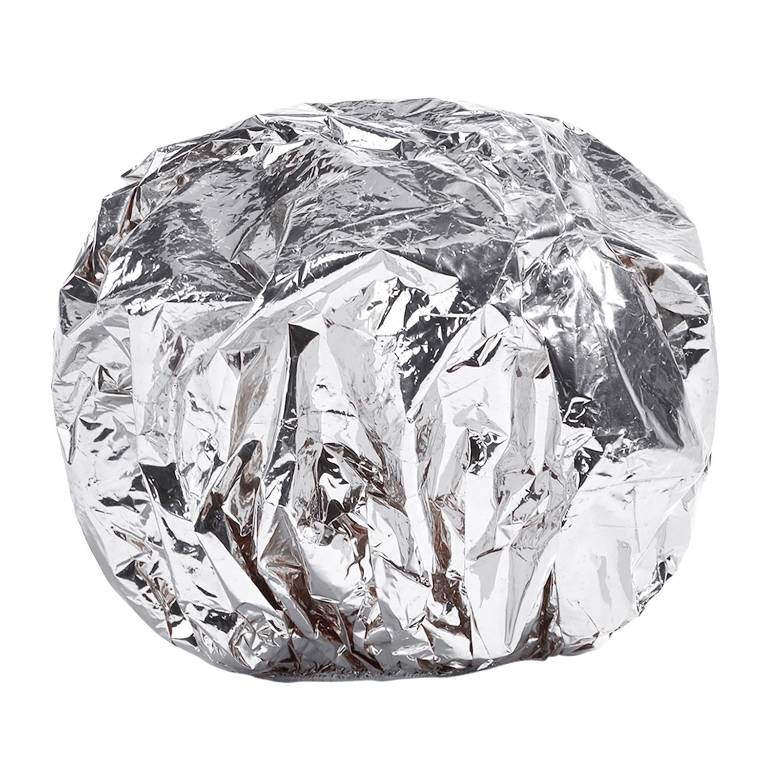 2xShower Cap Heat Insulation Hat Tin Foil Cover Women Hair Salon Hairdressing Argent