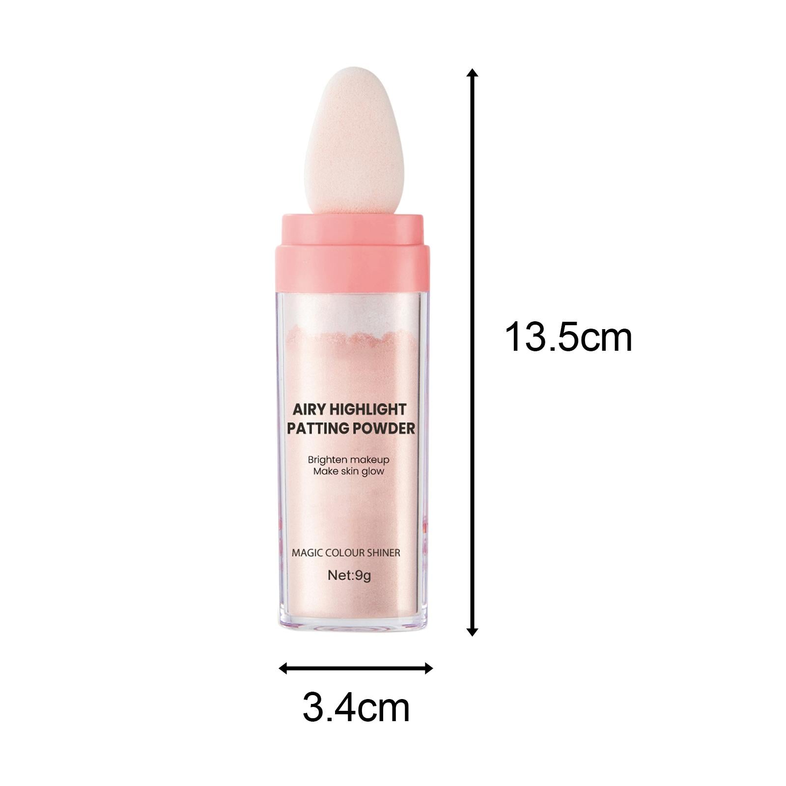 3xHighlighter Powder Stick Sparkle Setting Powder Face Blusher for Makeup Pink