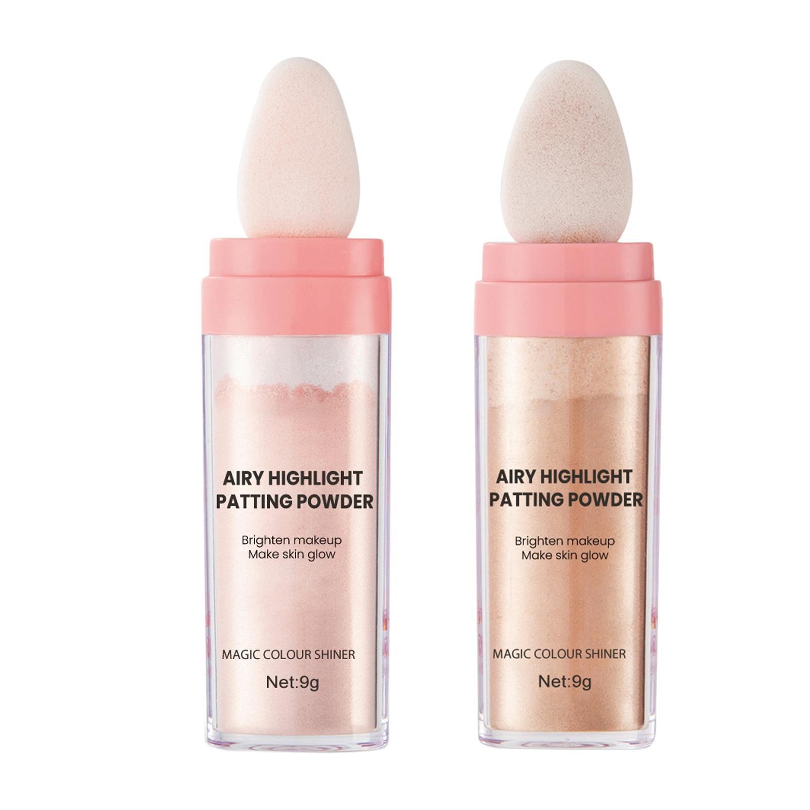 4xHighlighter Powder Stick Sparkle Setting Powder Face Blusher for Makeup Pink
