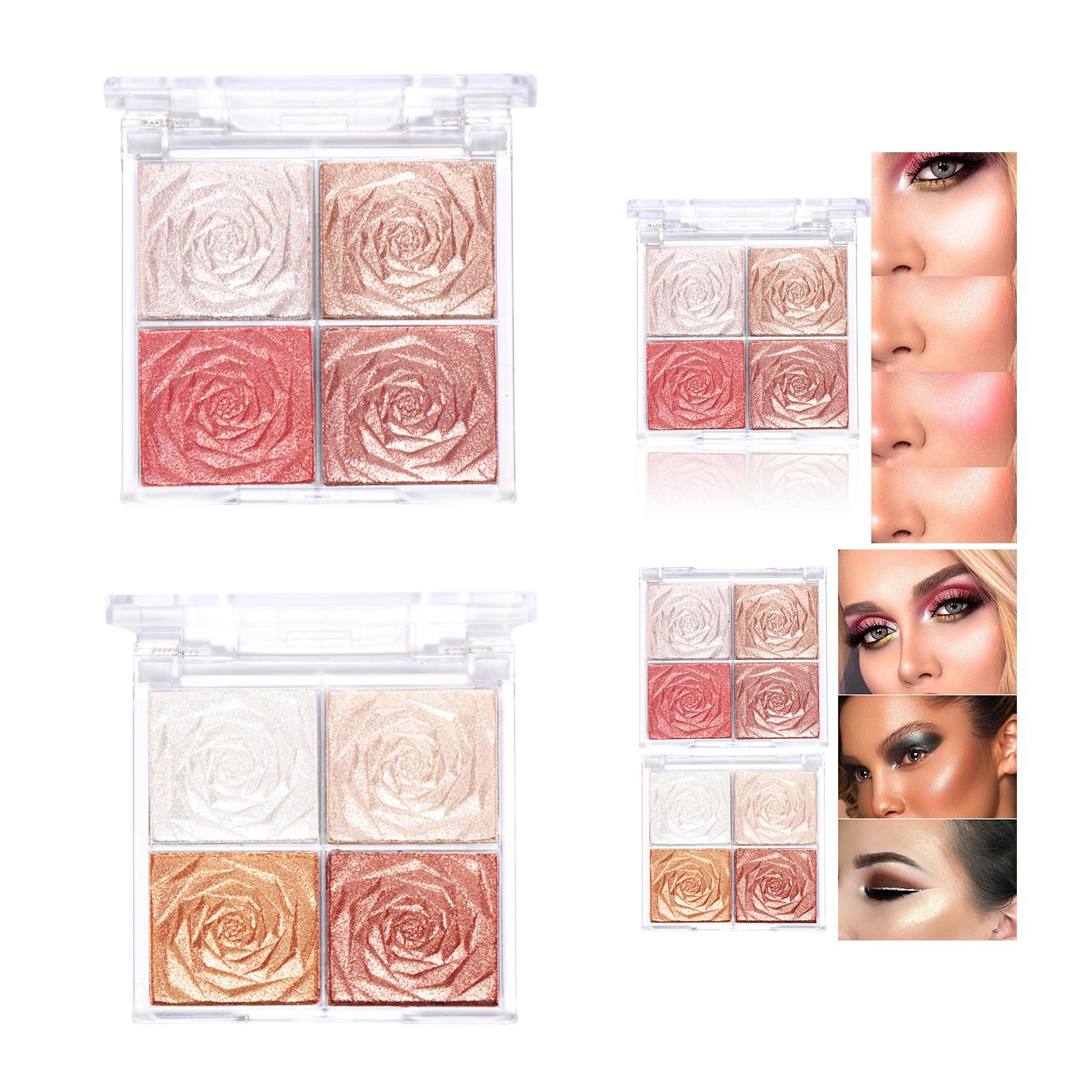 3xHighlighter Eyeshadow Palette Highly Pigmented Professional Smooth Girl Stytle A
