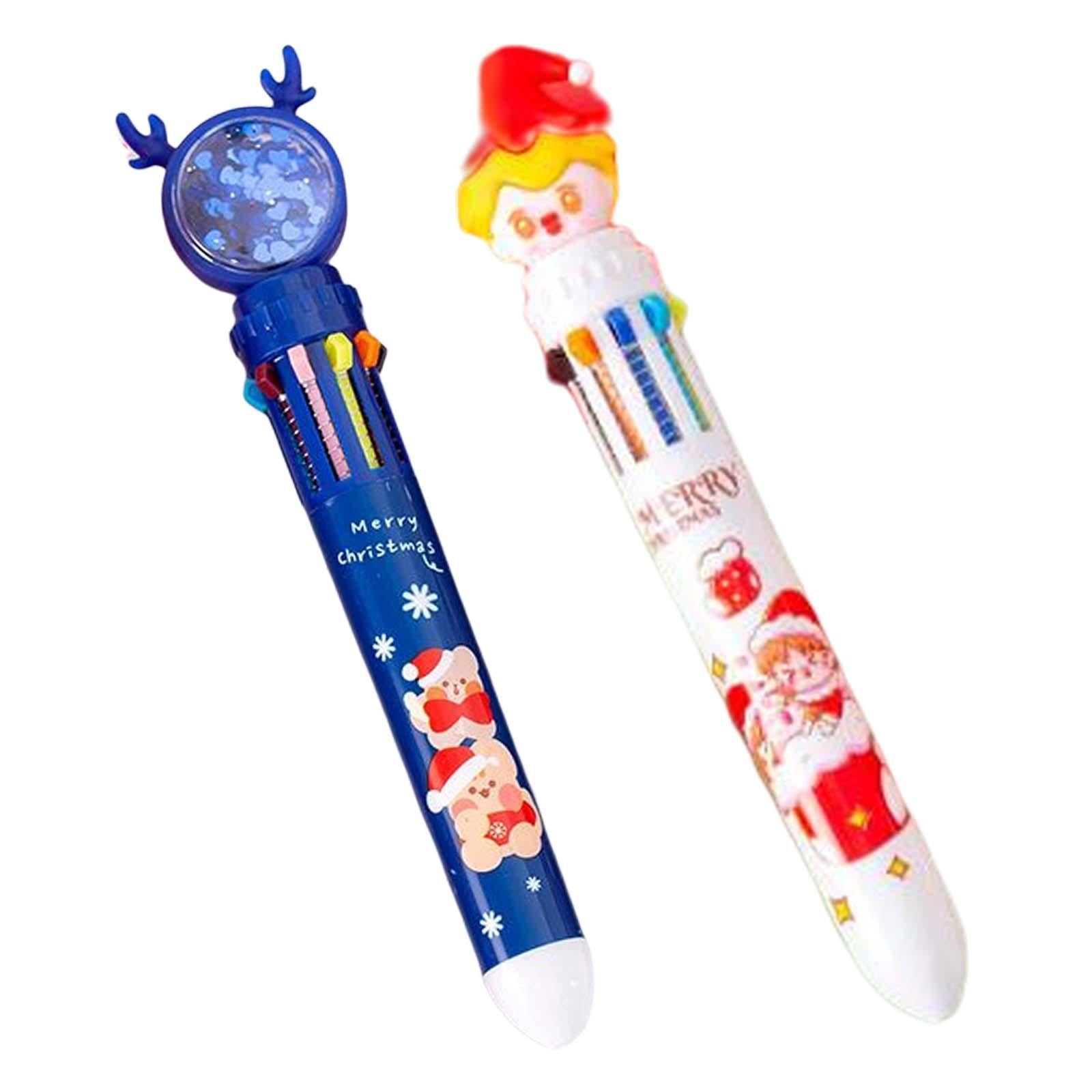 4x10 Colors Ballpoint Pen Retractable Ballpoint Pen 10 in 1 for Gift Children Elk