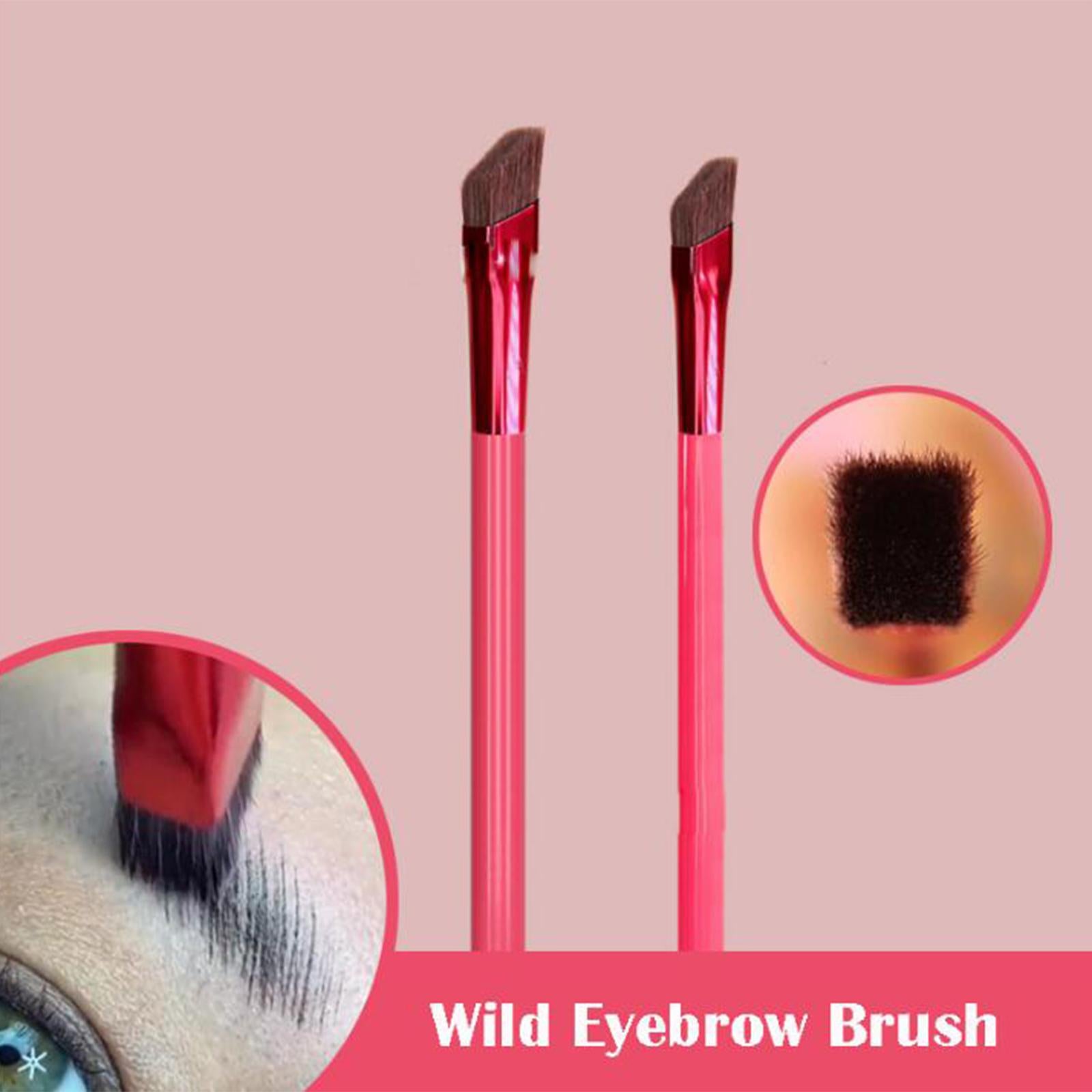 3xMulticunfional Eyebrow Brush Synthetic Fiber Salon Use Smooth for Hairline Wood Handle Black L
