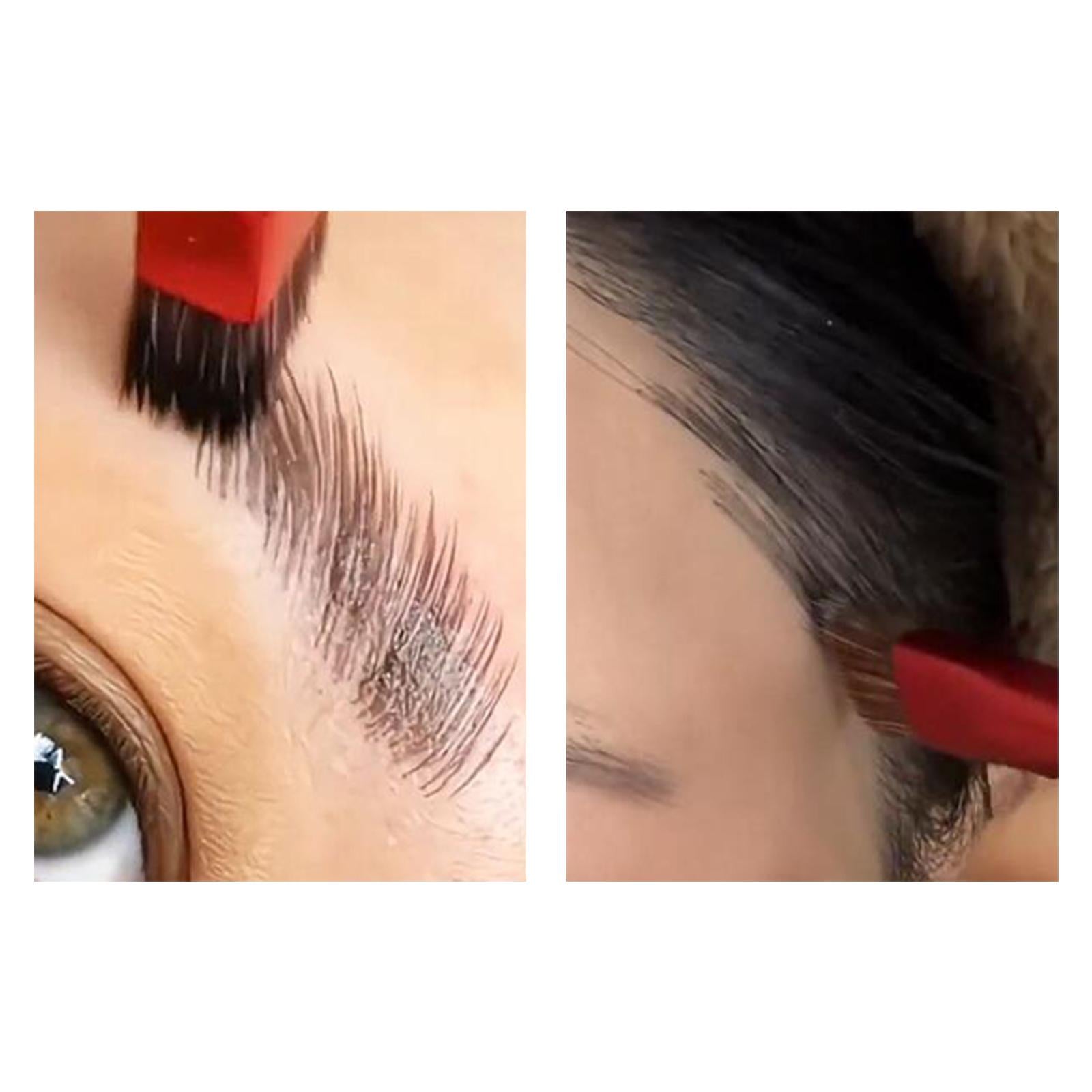 3xMulticunfional Eyebrow Brush Synthetic Fiber Salon Use Smooth for Hairline Wood Handle Black L