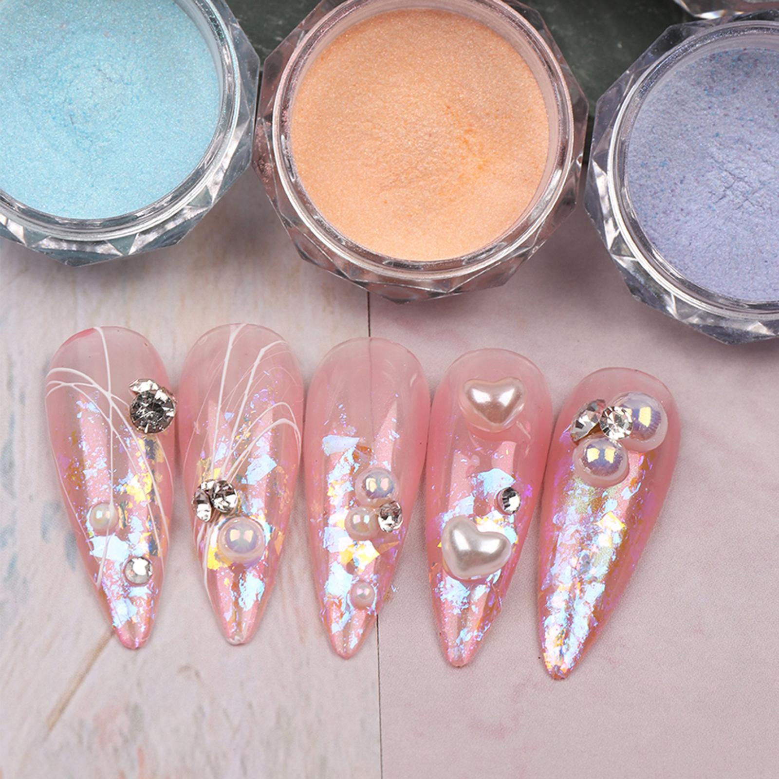 4xChrome Nail Powder Iridescent Pearlescent Mirror Effect for Professionals Deep Purple