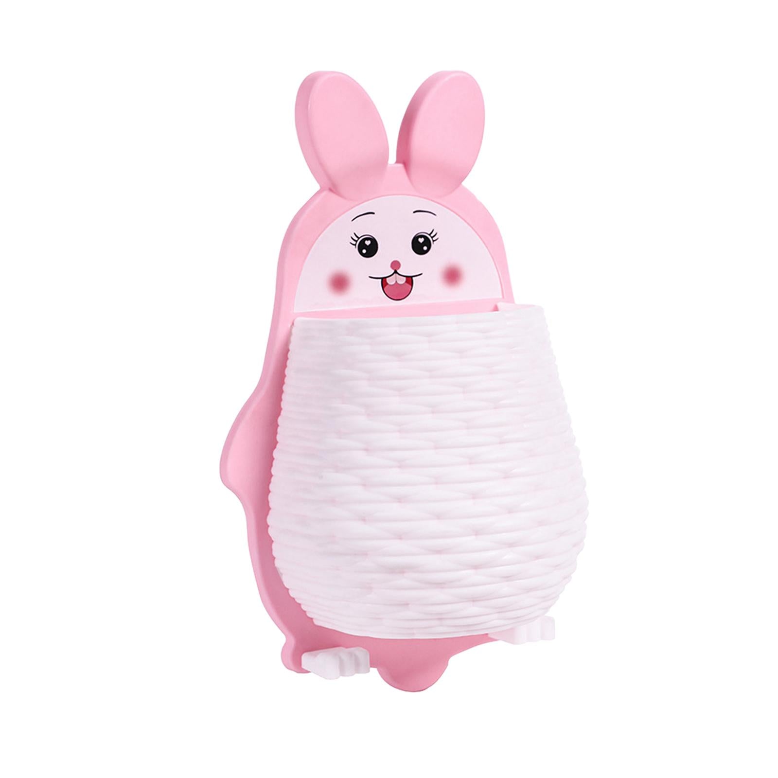 2xStorage Organizer Rack with hook Rabbit Shape for Home Bathroom Pink