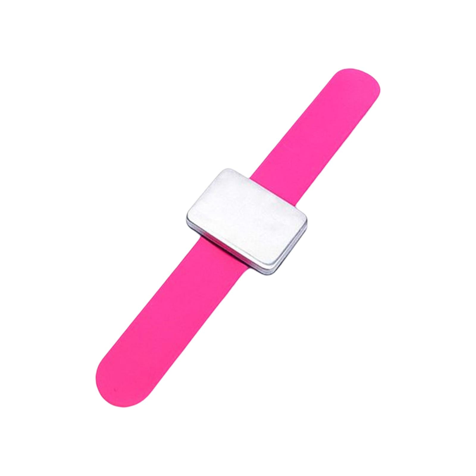 Silicone Wrist Strap Bracelet Convenient Hair Clip Holder Professional Rose red