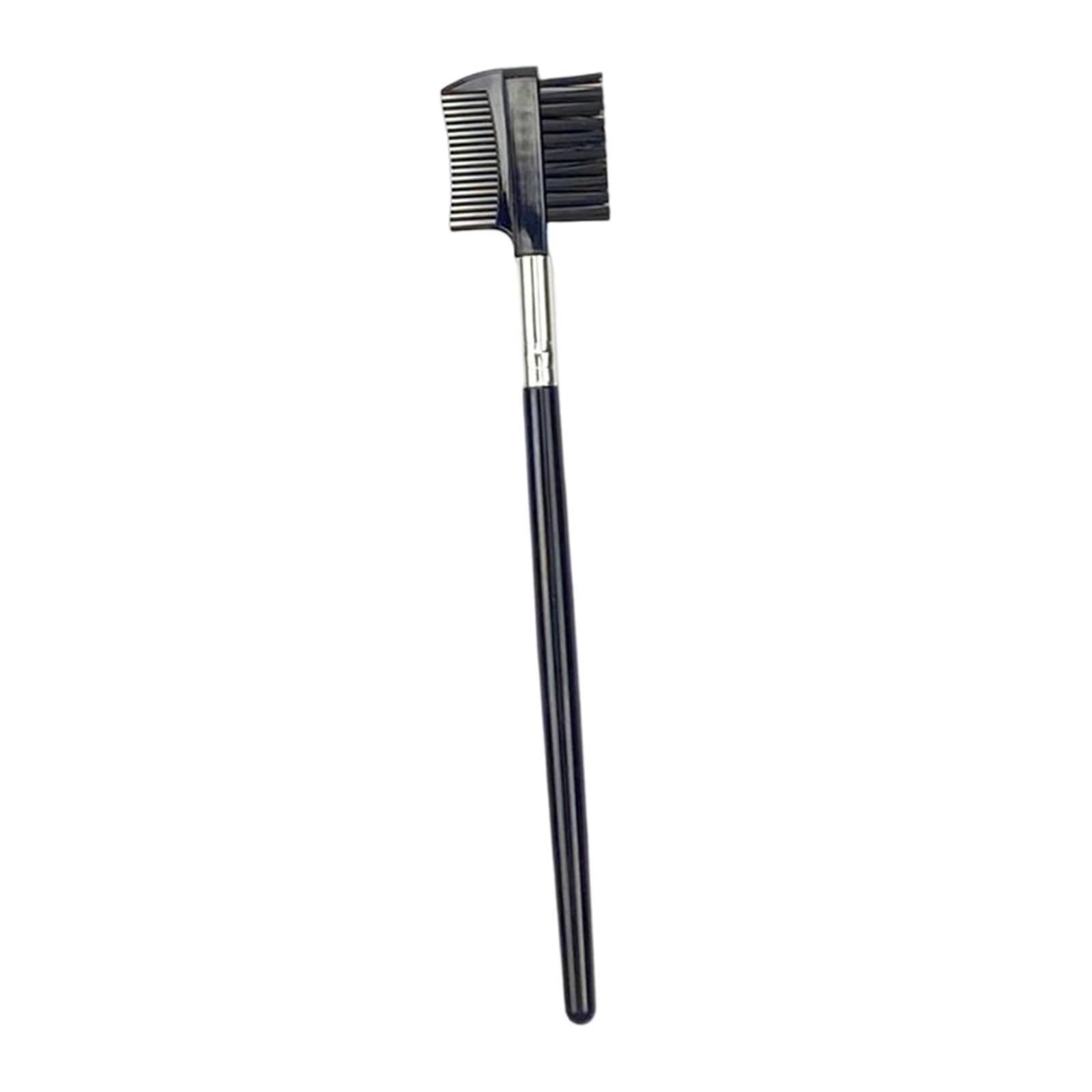 2xEyelash Comb and Eyebrow Brush Makeup Tool Brow and Lash Brush for Women Black