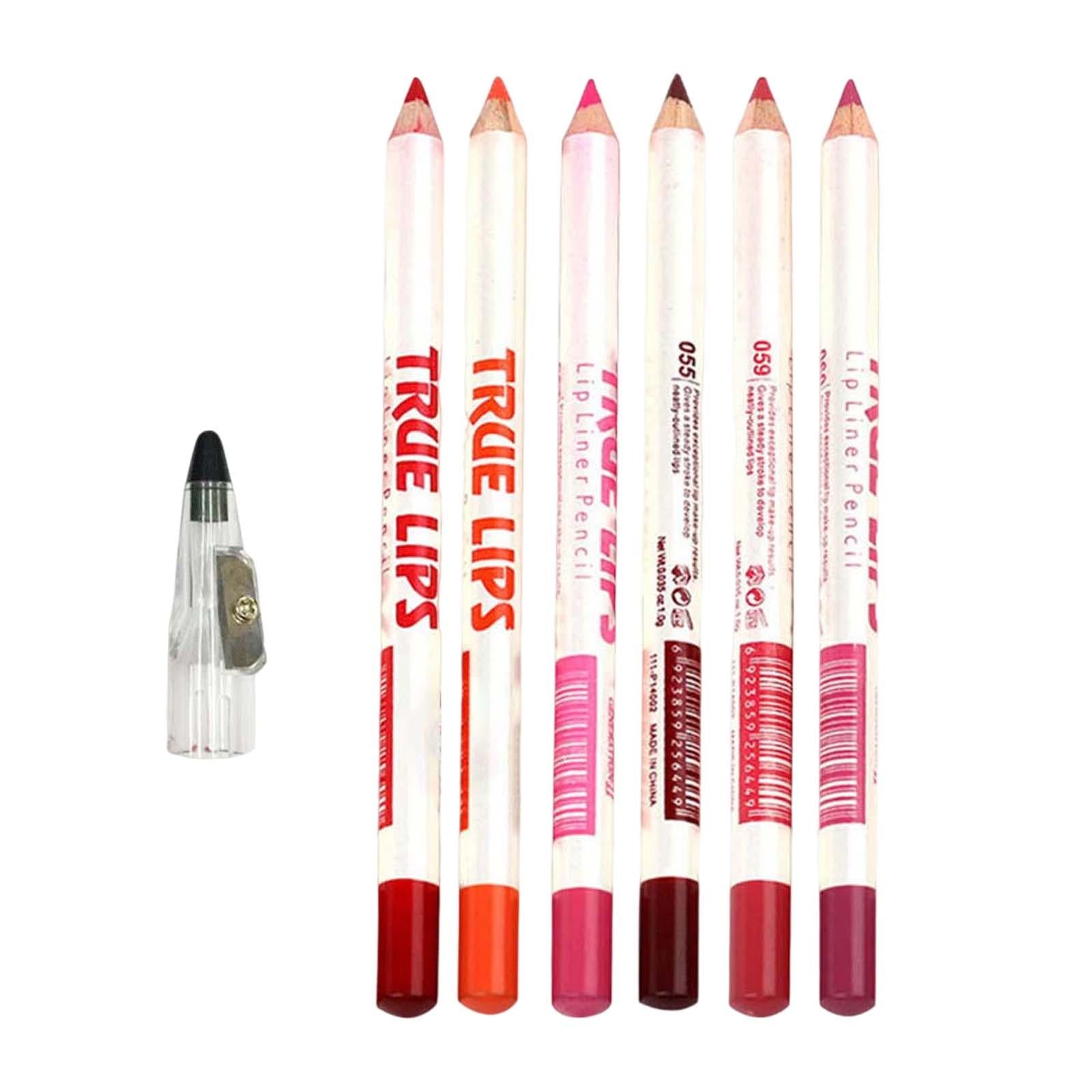 4x6 Pieces Lip Liner Pencil Smooth Application Water Resistant for Girls Style B