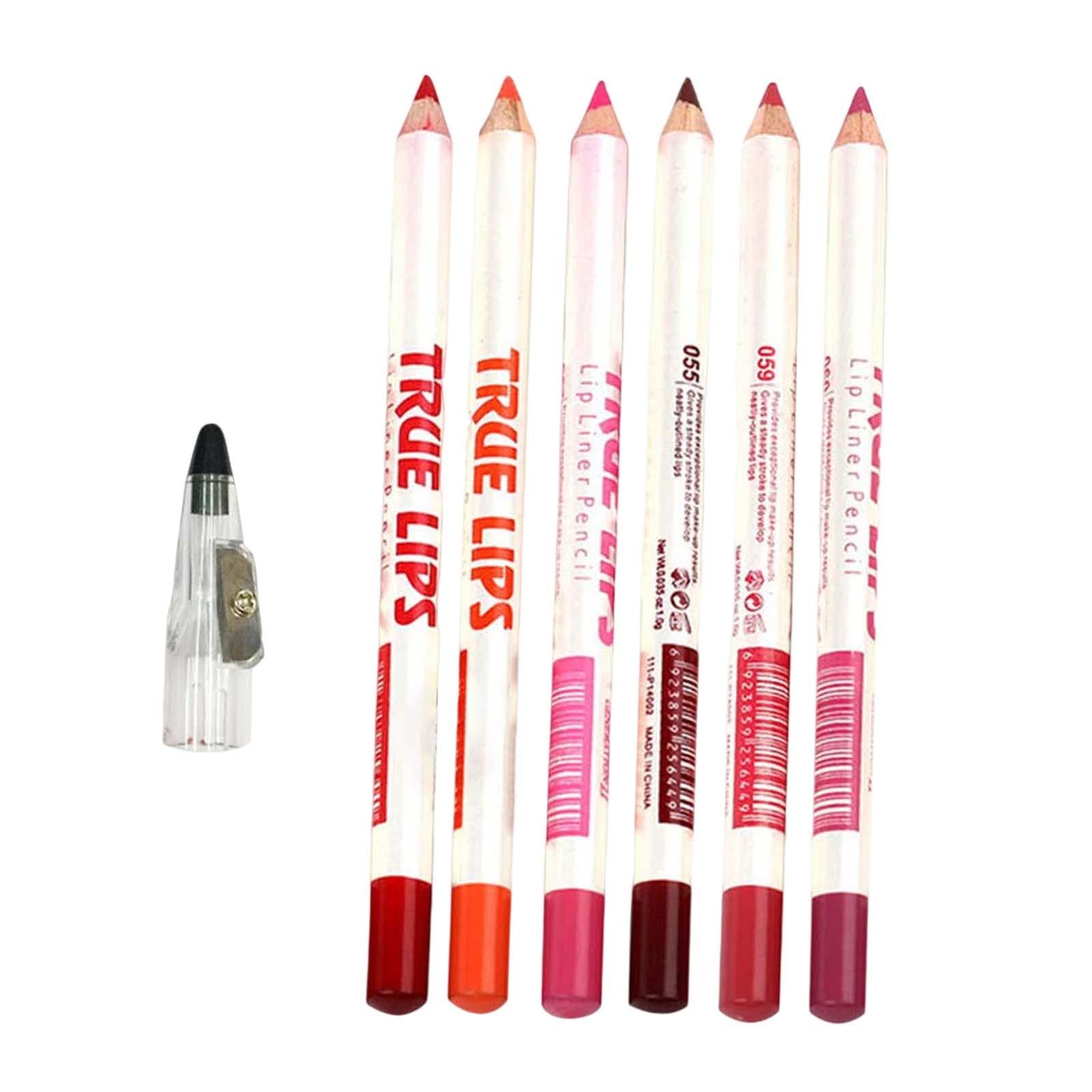 4x6 Pieces Lip Liner Pencil Smooth Application Water Resistant for Girls Style B