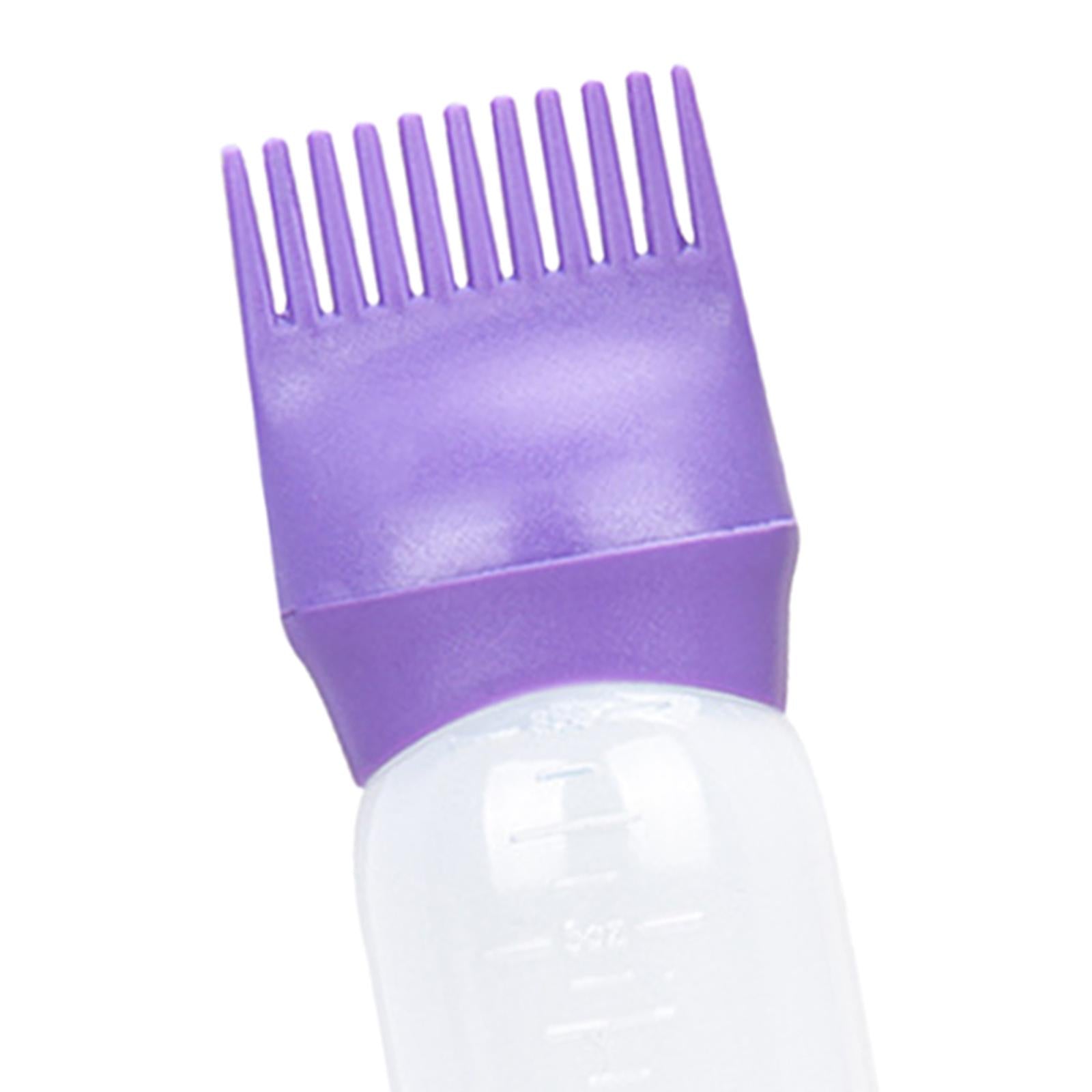2x120ml Root Comb Applicator Bottle Perming Hairdressing Tool Empty for Home Purple