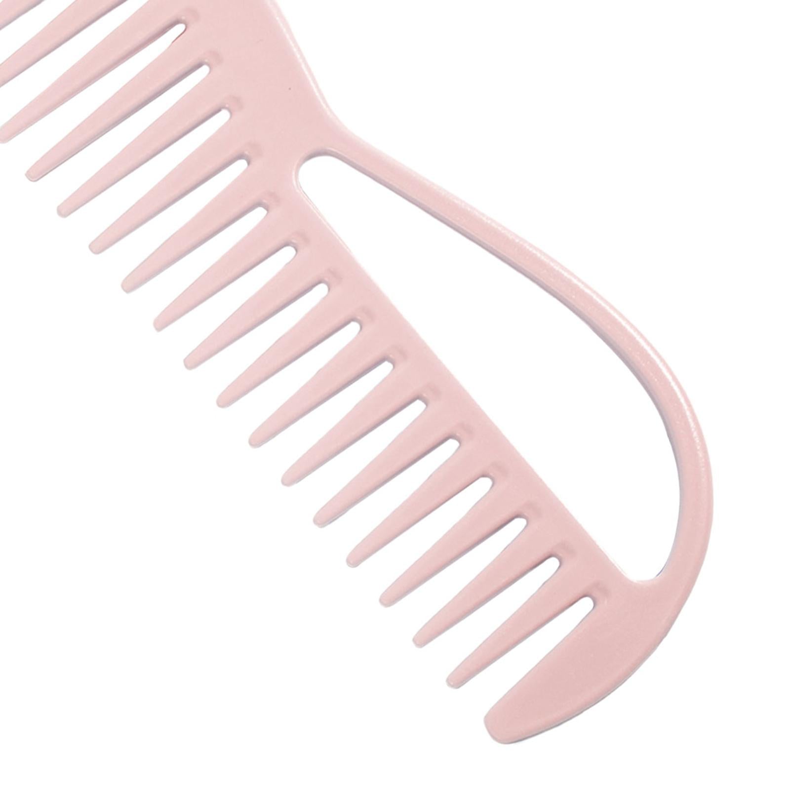 3xWide Tooth Hair Comb Detangler Comb Portable for Salon Home Women Girls Pink