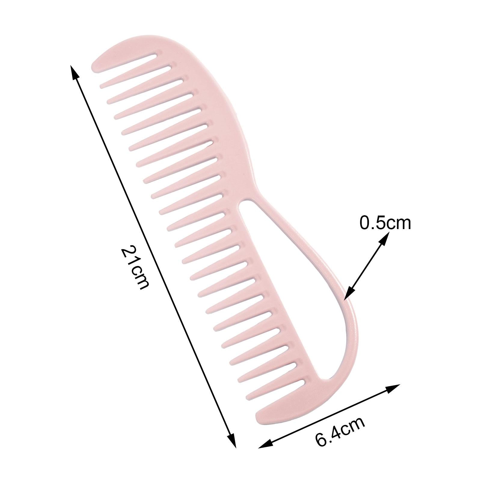 3xWide Tooth Hair Comb Detangler Comb Portable for Salon Home Women Girls Pink