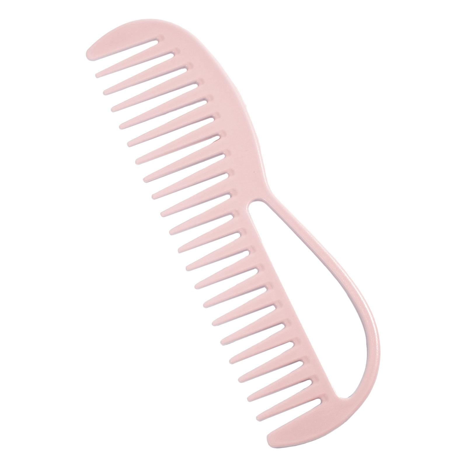 4xWide Tooth Hair Comb Detangler Comb Portable for Salon Home Women Girls Pink