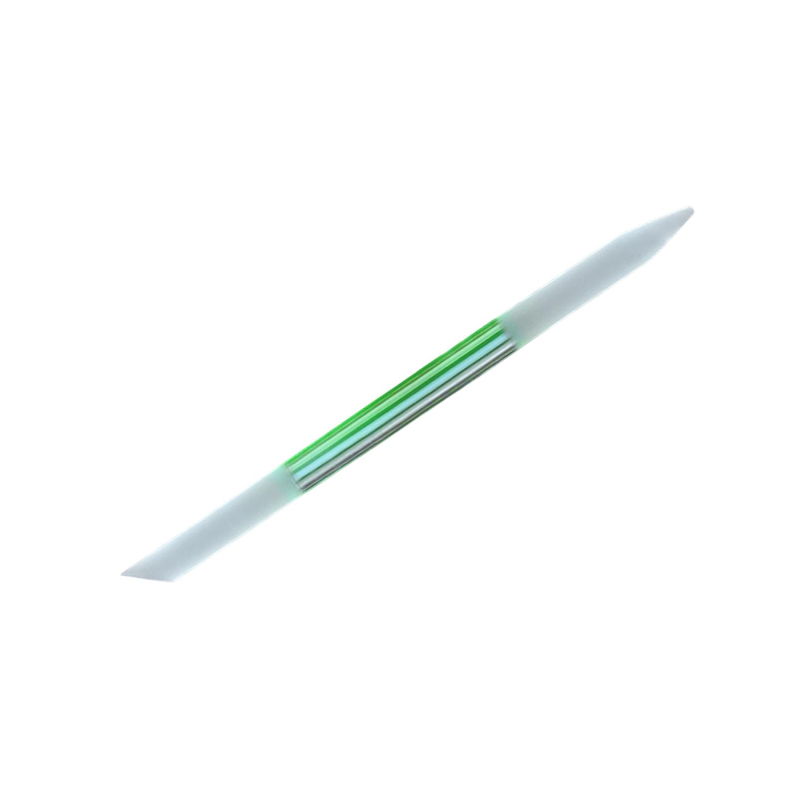 3xDual Ended Glass Cuticle Pusher Manicure Stick Tool Reusable for Nail Salons Green
