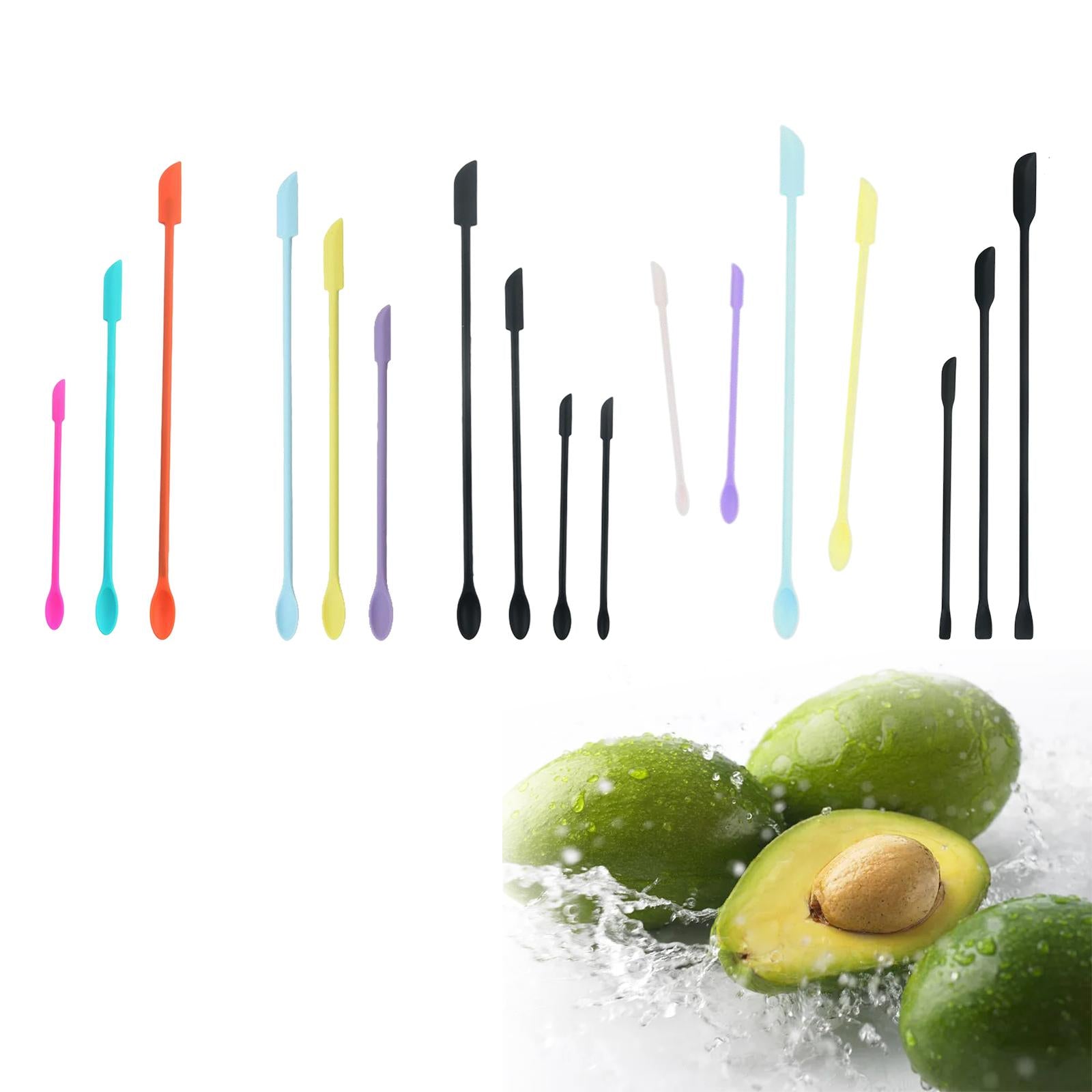2xmakeup mini Spatula Makeup Scraper for Lotions Peanut Butter Condiment 3pcs Colorful