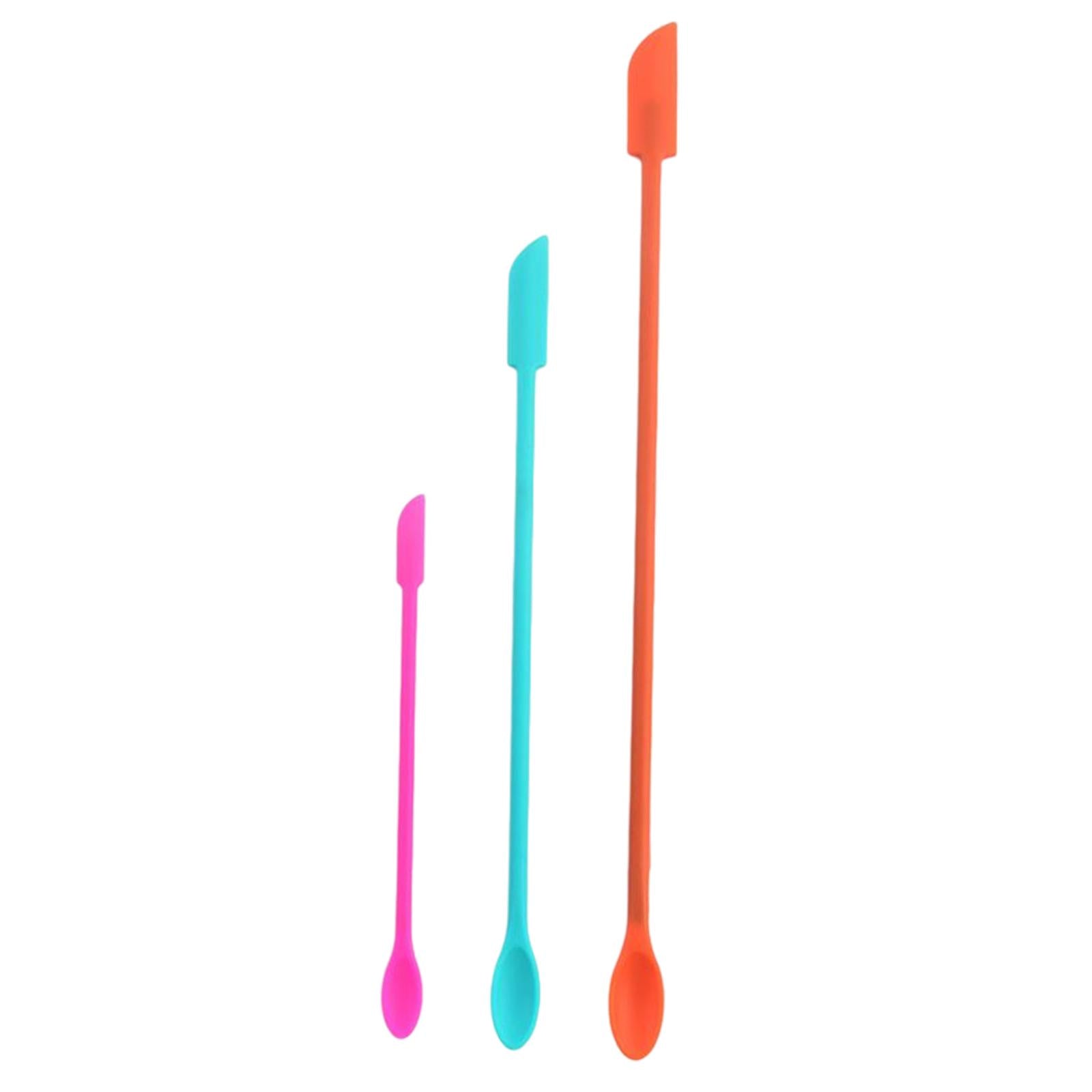 2xmakeup mini Spatula Makeup Scraper for Lotions Peanut Butter Condiment 3pcs Colorful