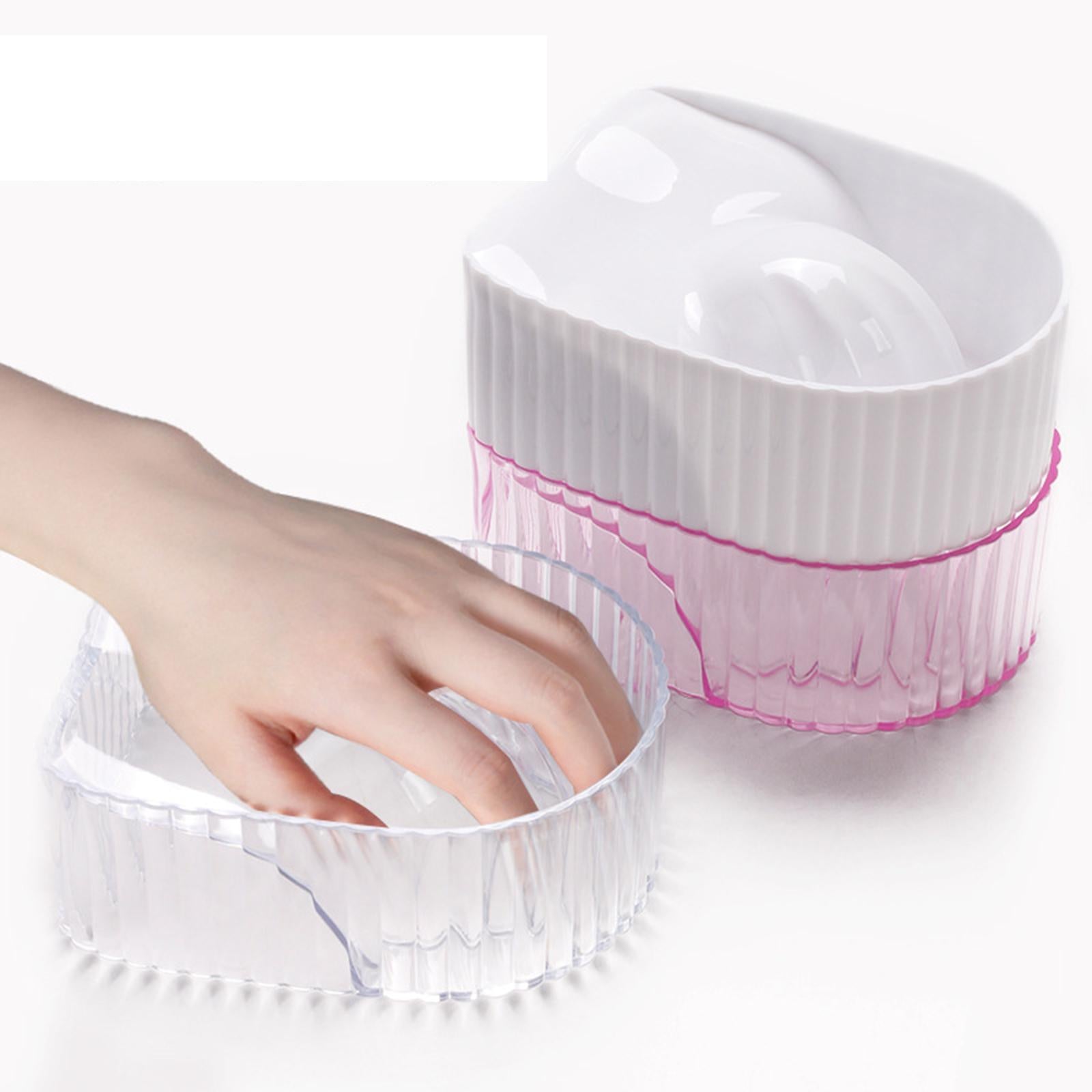 2xNail Soaking Bowl Nail Art Tool Manicure SPA Remover Acrylic for Home Salon Transparent