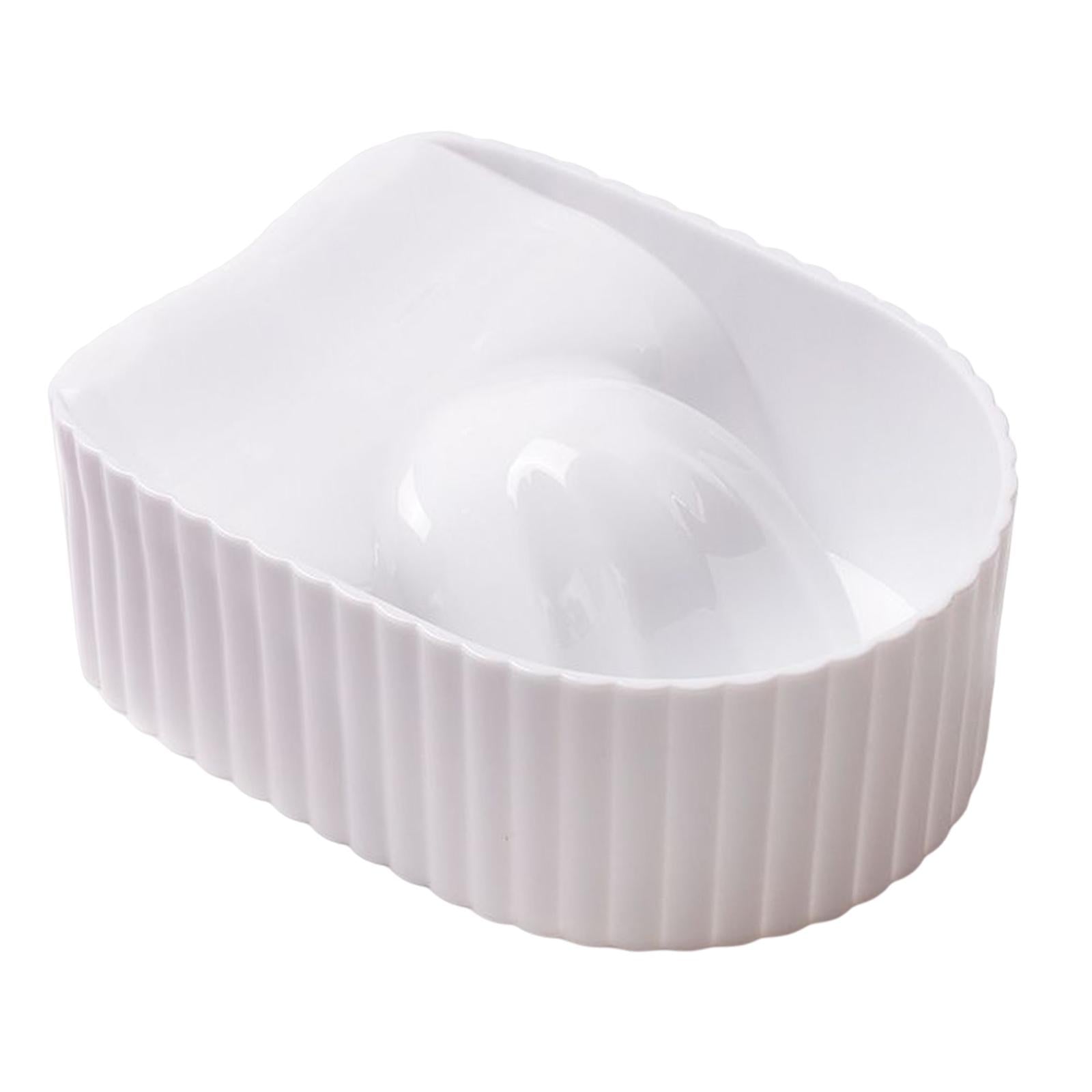 3xNail Soaking Bowl Nail Art Tool Manicure SPA Remover Acrylic for Home Salon White