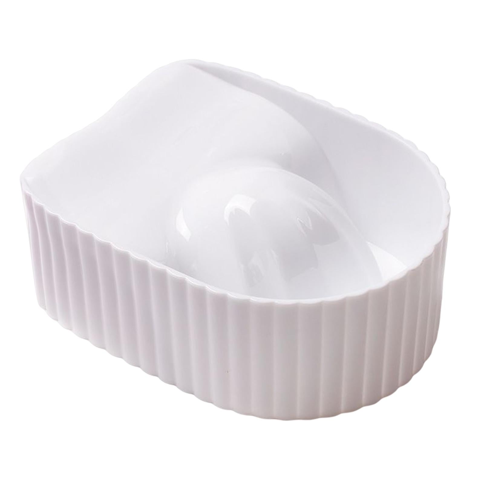 4xNail Soaking Bowl Nail Art Tool Manicure SPA Remover Acrylic for Home Salon White