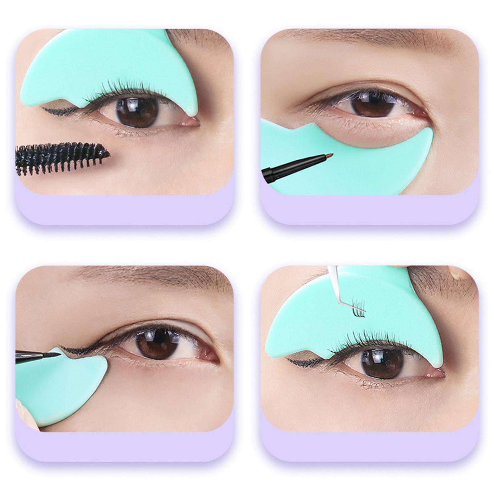 4xReusable Eyeliner Stencils Silicone Template Assistant Helper Washable green 1pc