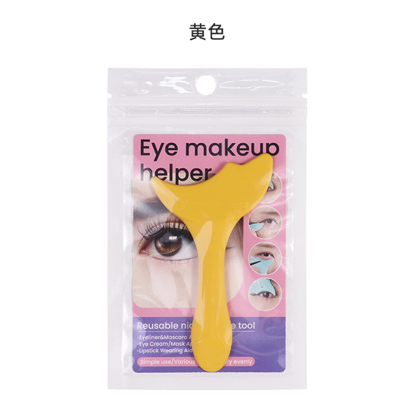 4xReusable Eyeliner Stencils Silicone Template Assistant Helper Washable yellow 2pcs