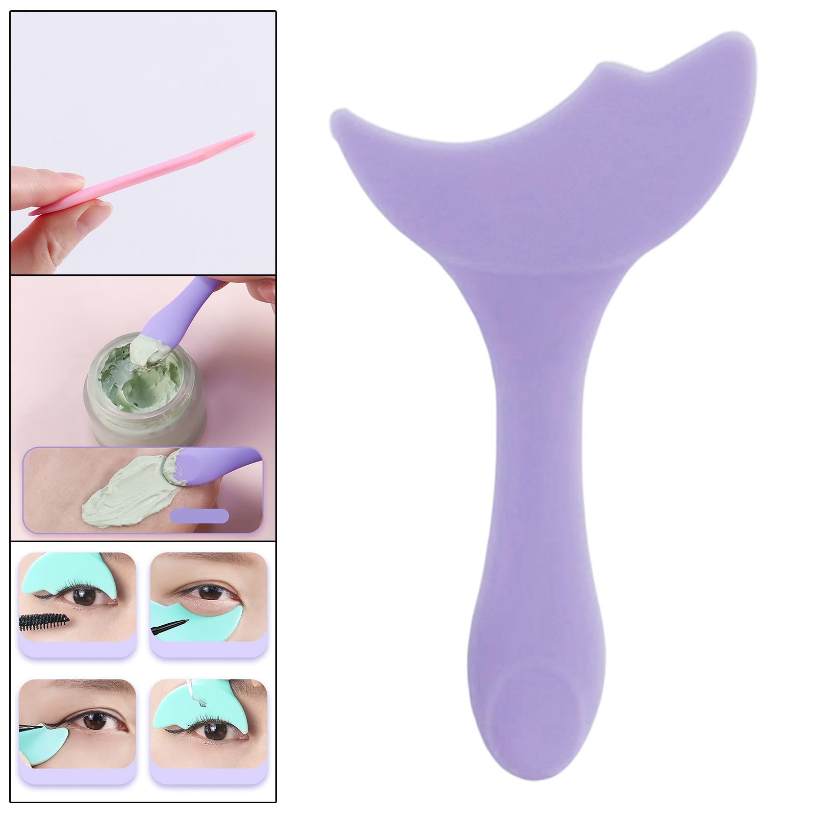 3xReusable Eyeliner Stencils Silicone Template Assistant Helper Washable violet 1pc