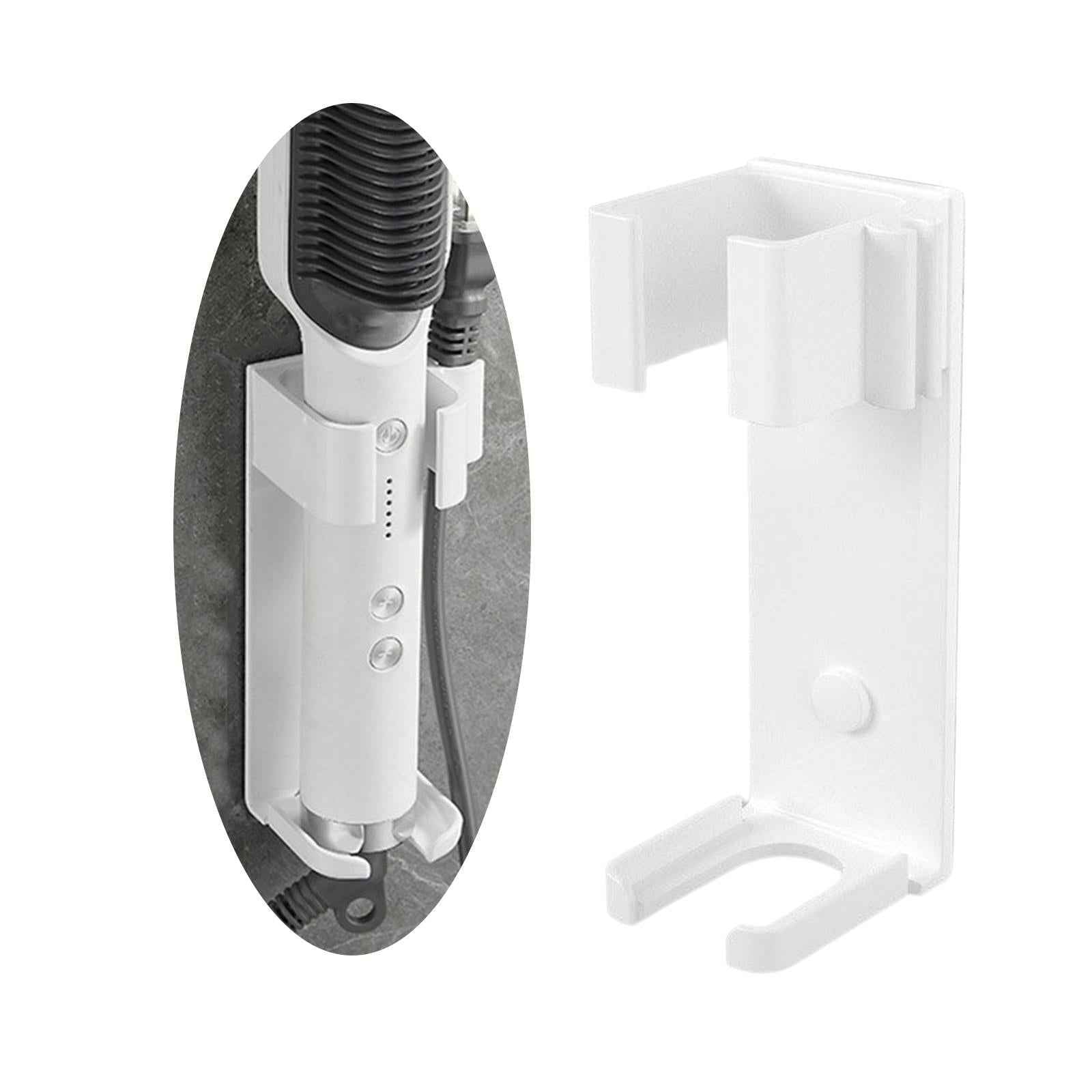 Wall Mount Curling Iron Holder Hair Styling Tool Organizer for Flat Irons White