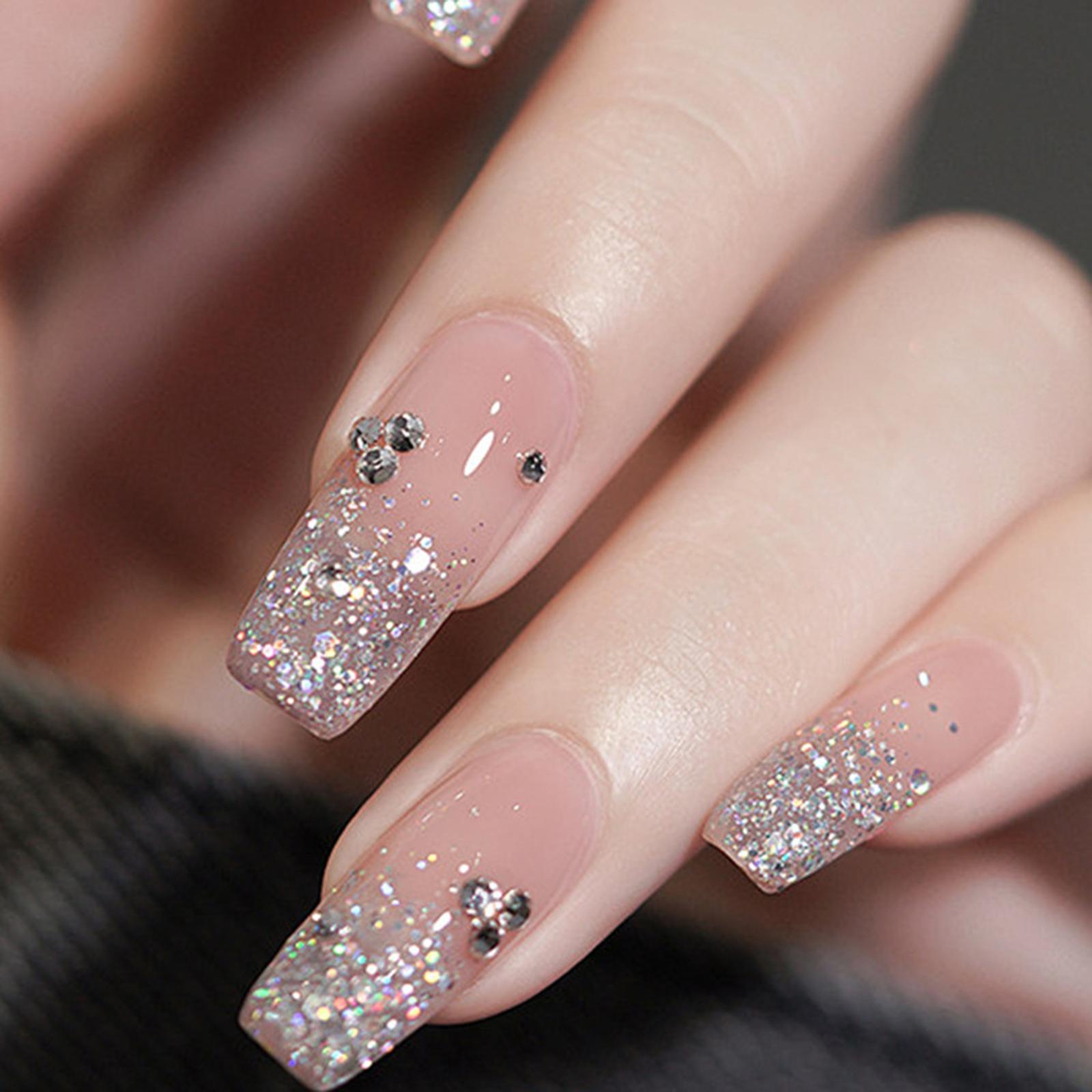 2xGlitter Gel Nail Polish Saprkling Sequins for Home DIY Manicure Nail Art